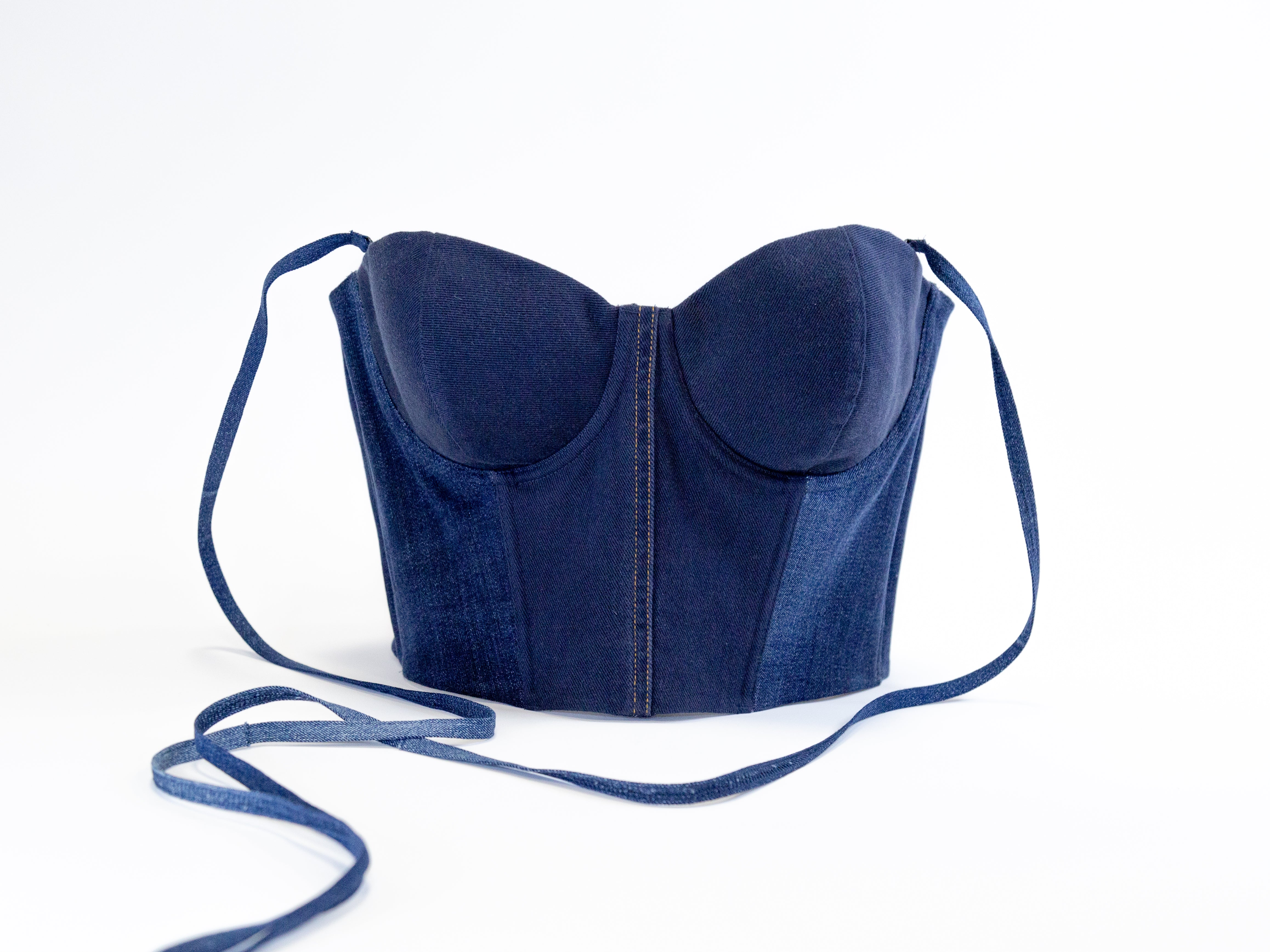 Upcycled denim corset LUKS ICONIC 6