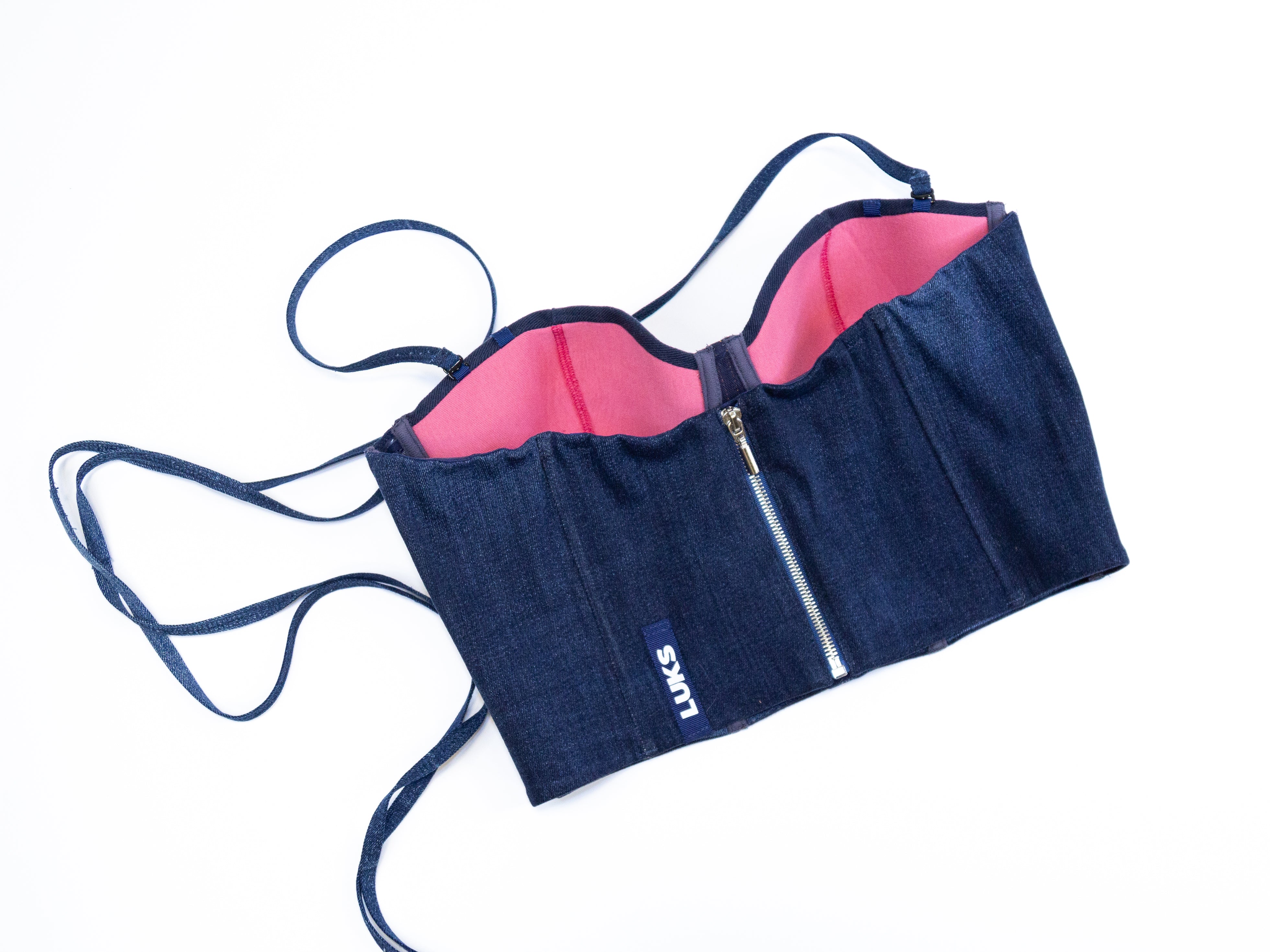 Upcycled denim corset LUKS ICONIC 6