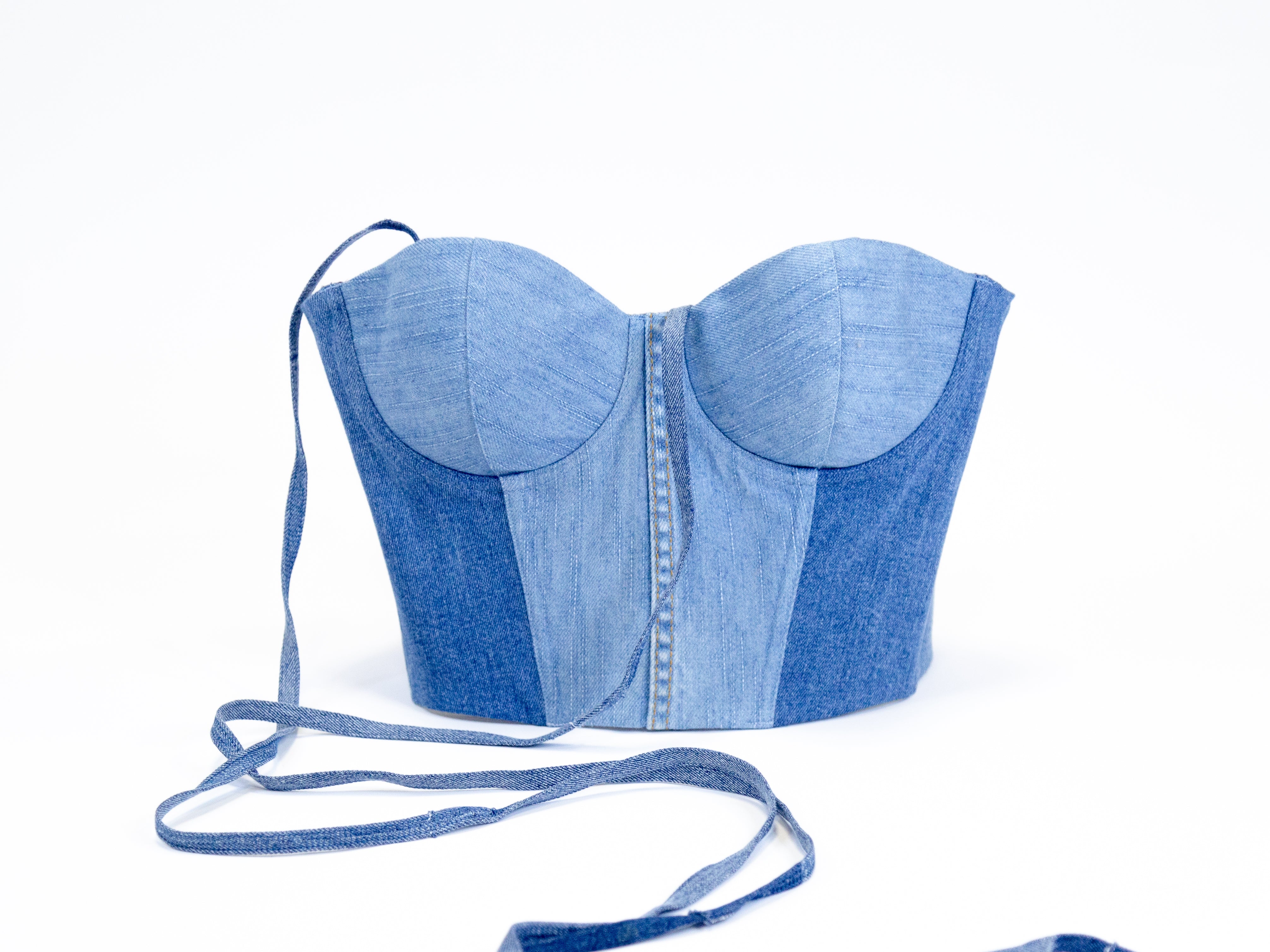Upcycled denim corset LUKS ICONIC 3