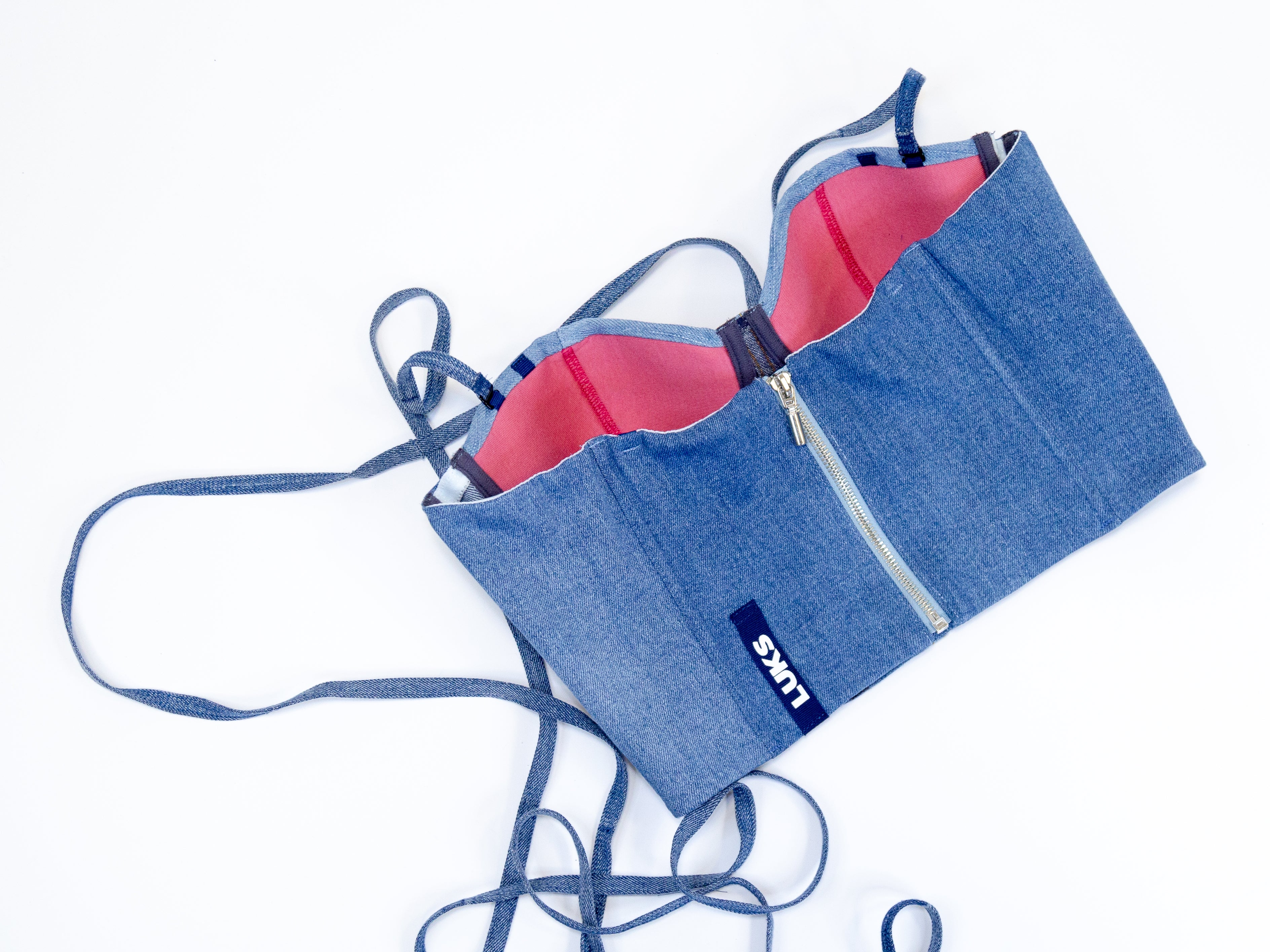 Upcycled denim corset LUKS ICONIC 3
