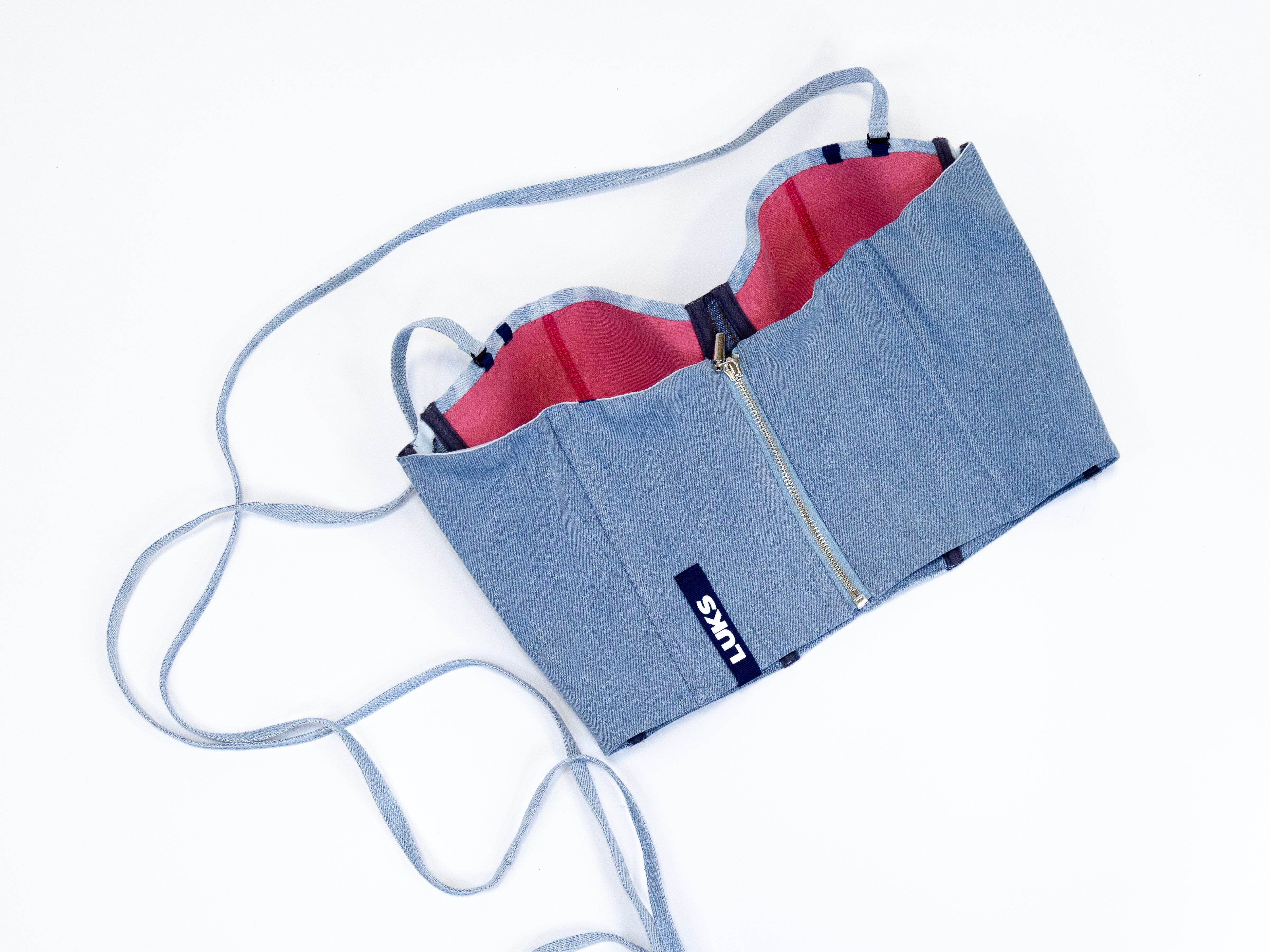 Upcycled denim corset LUKS ICONIC 4