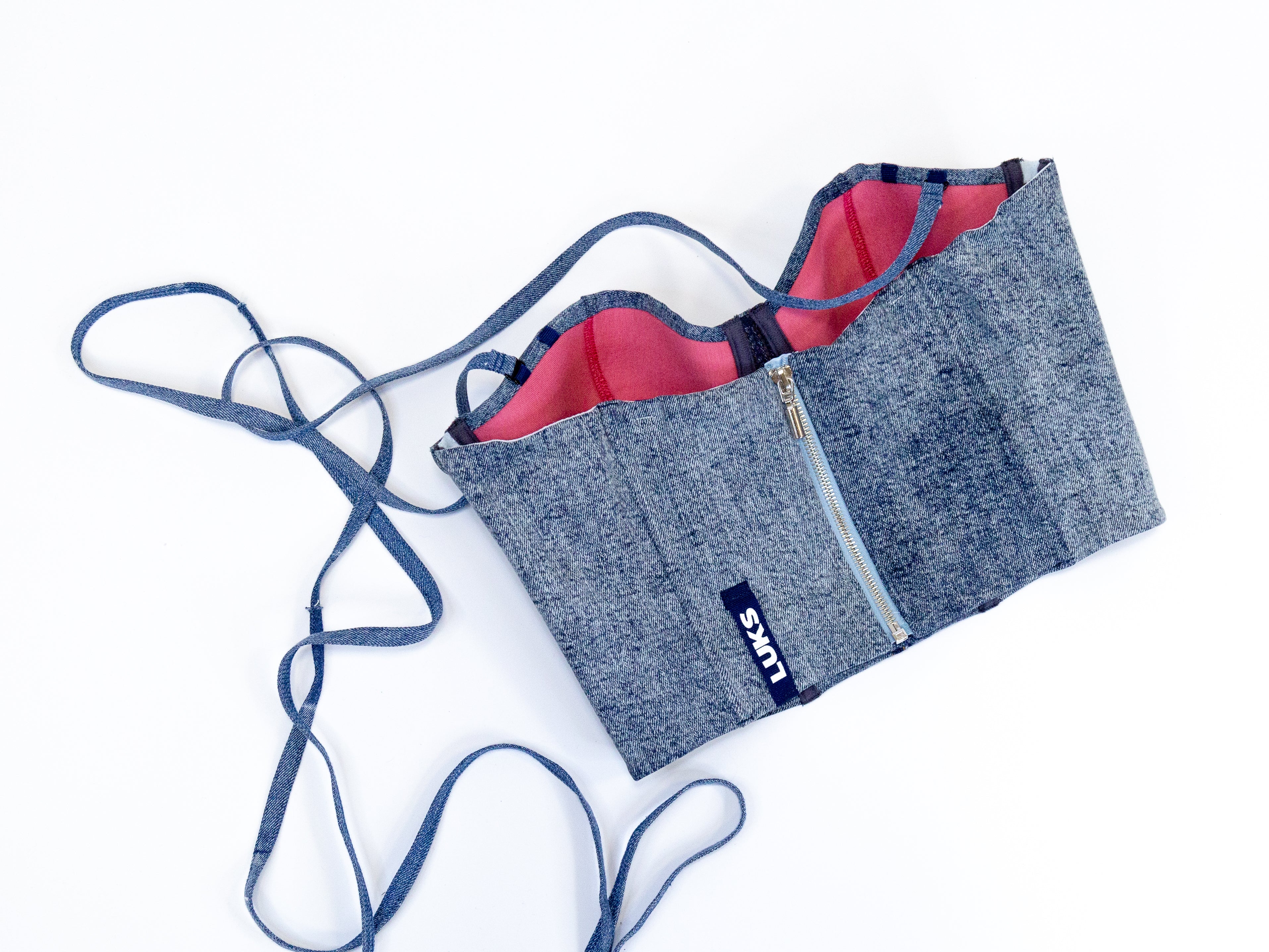 Upcycled denim corset LUKS ICONIC 5