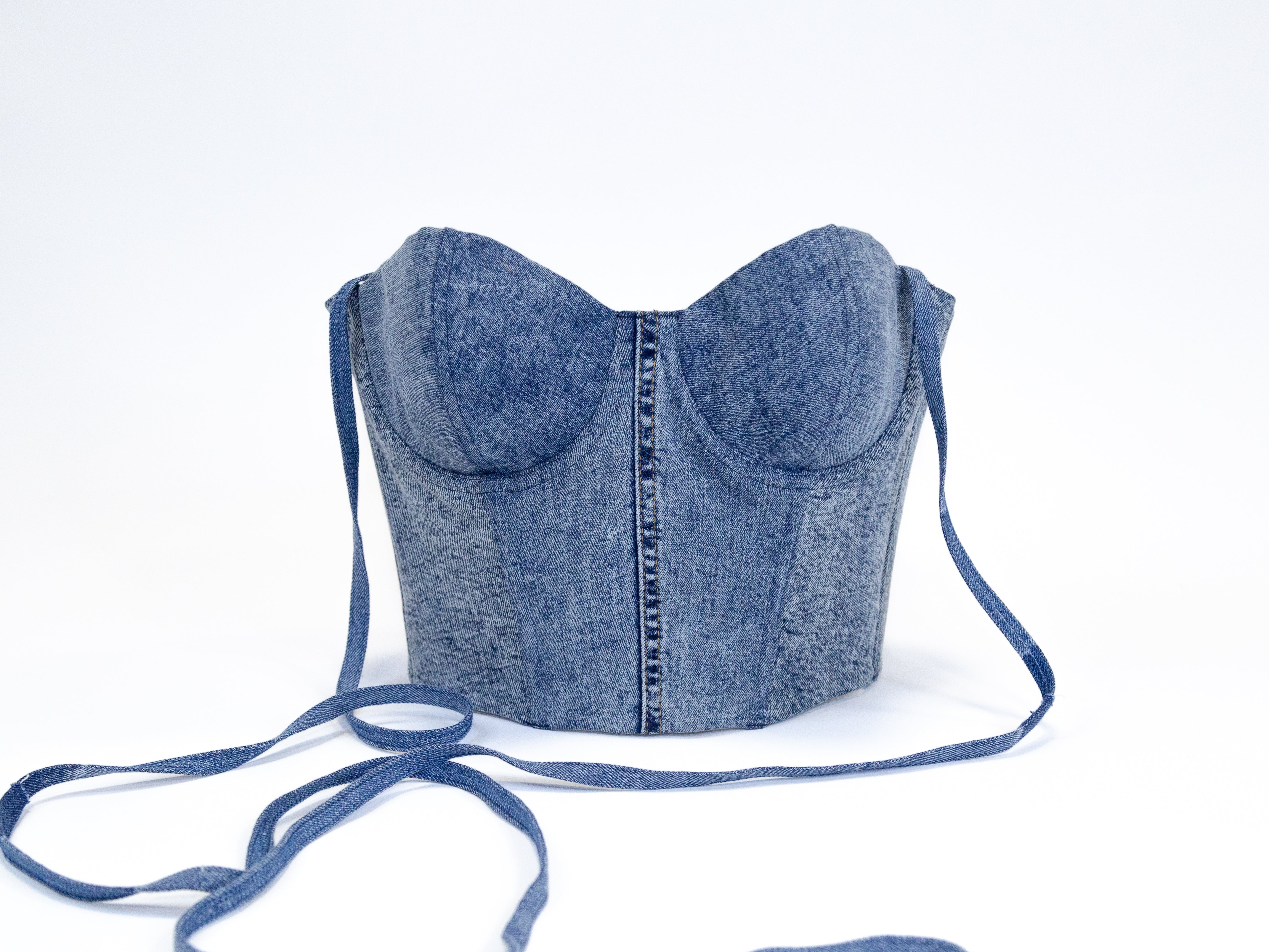 Upcycled denim corset LUKS ICONIC 5