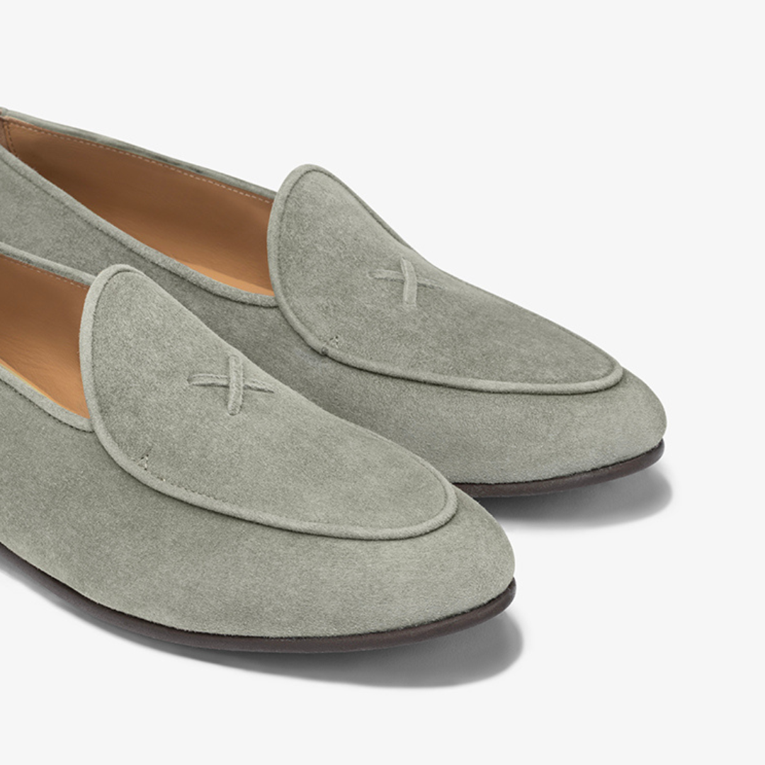 Women's Olive Grey Suede Milano Loafer