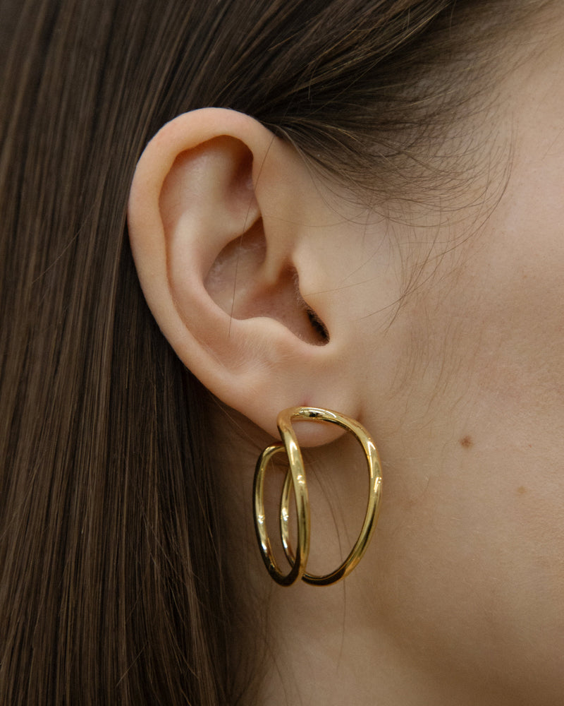 Double Vault Earrings Large – 18K Gold Vermeil