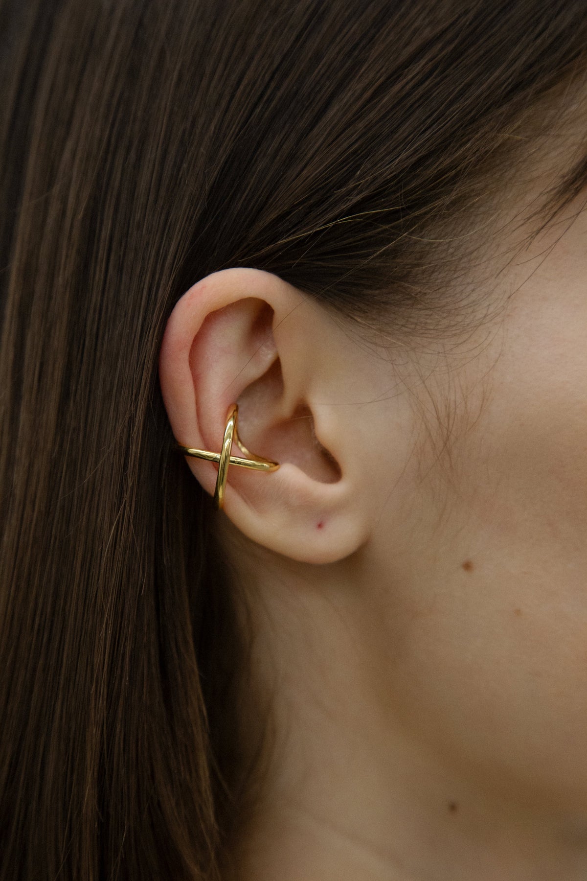 Cross Brace Ear Cuff – 18K Gold Vermeil