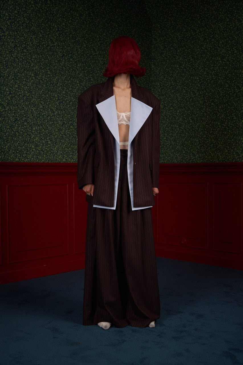 Wide Pinstripe Suit Pants - Iconic