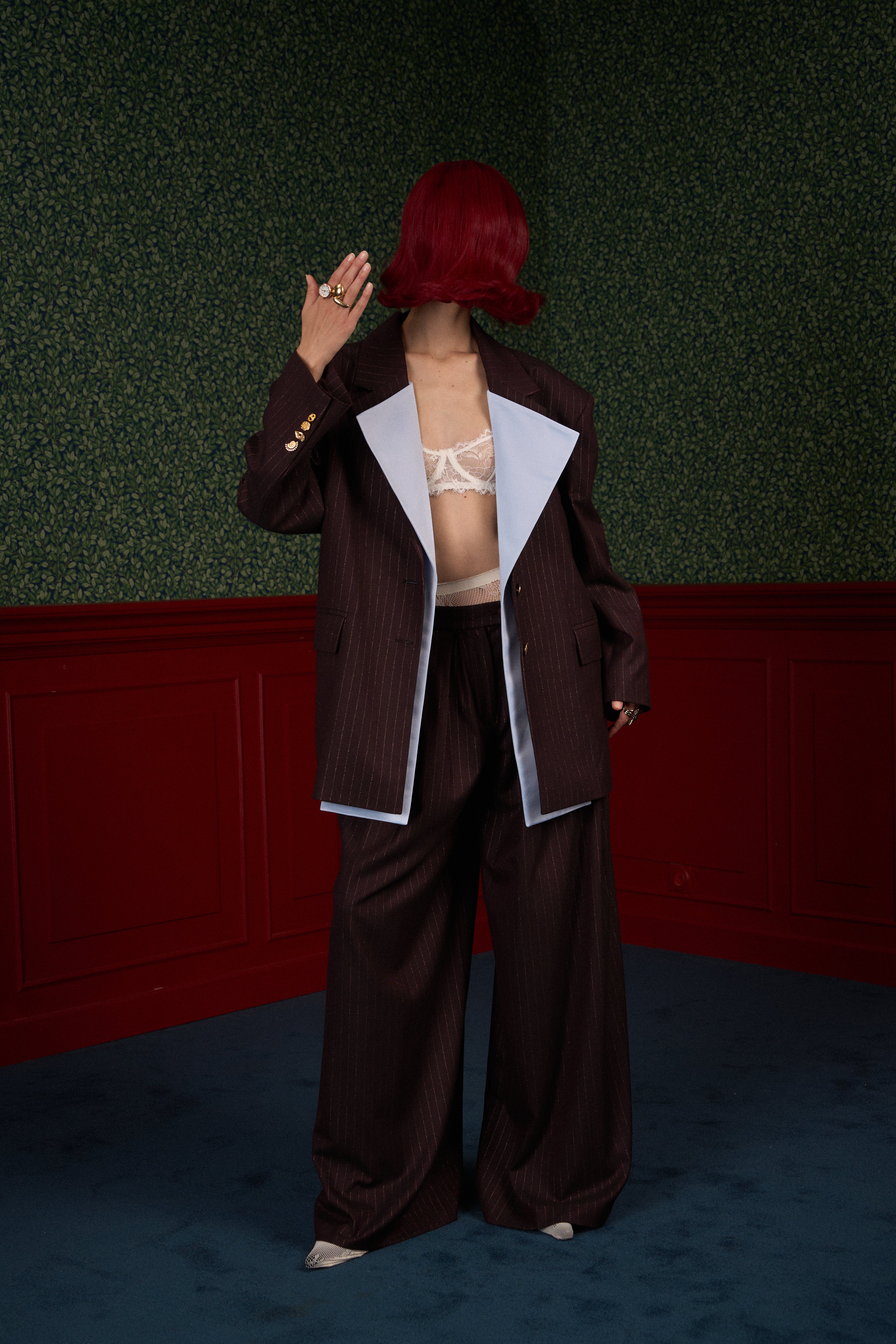 Transformable Oversized Brown Pinstripe Blazer - Iconic