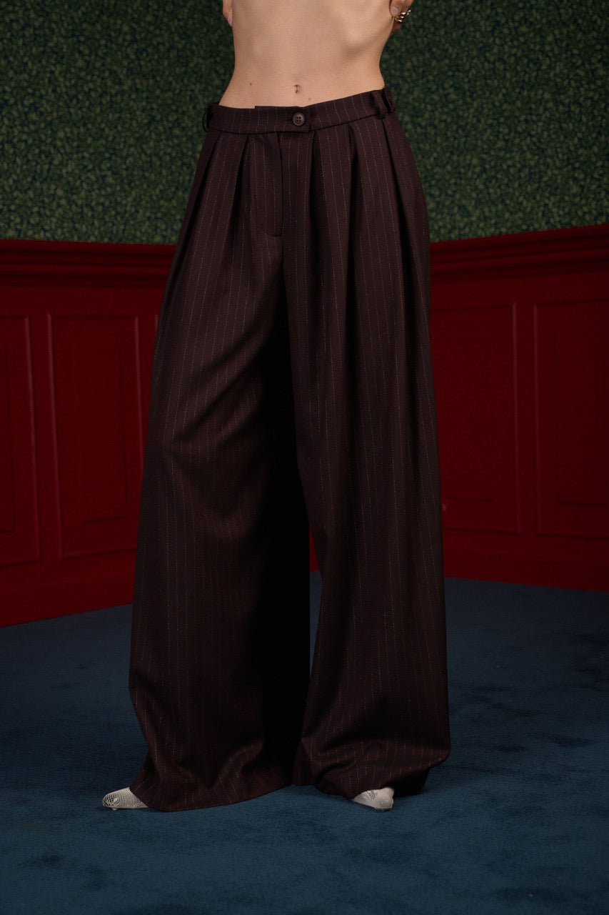 Wide Pinstripe Suit Pants - Iconic