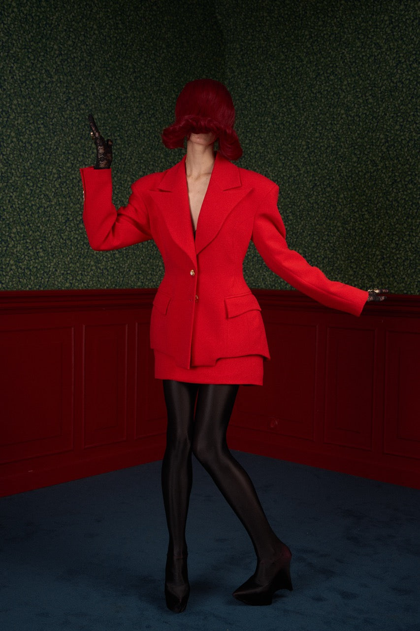 RED TAILORED BLAZER - FLAME