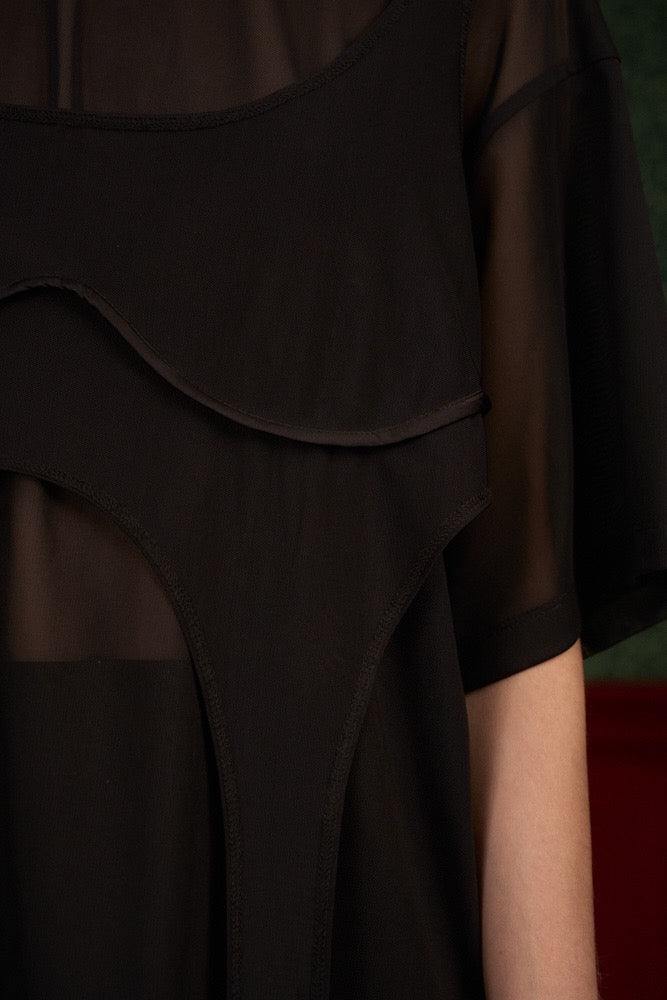 Mesh Oversized T-Shirt and Top Set - The Fearless One