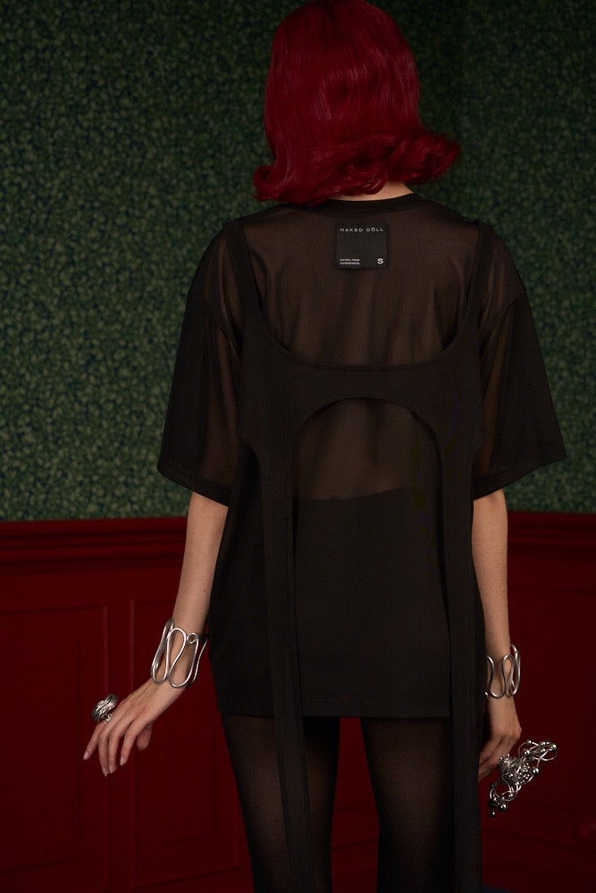 Mesh Oversized T-Shirt and Top Set - The Fearless One