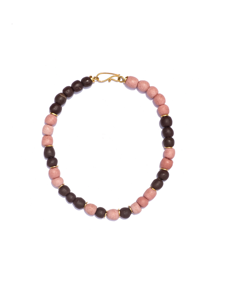 Dehyee Necklace Pink Brown