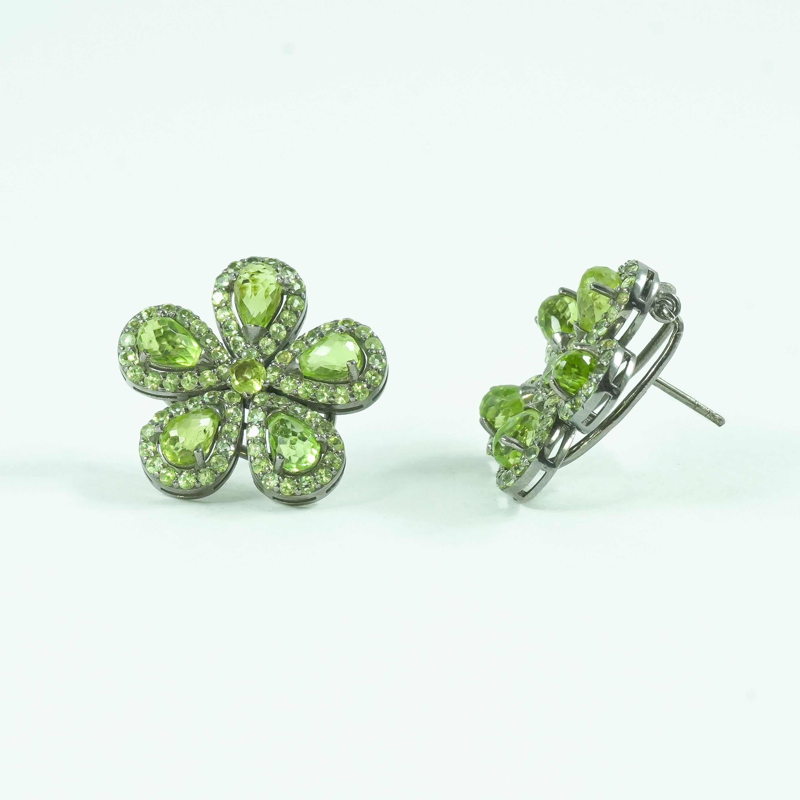 PERIDOT FLOWER STUDS