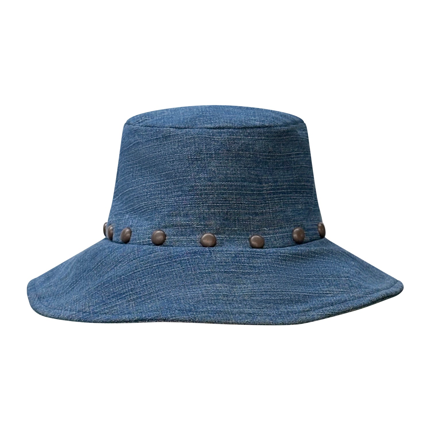 Denim Bucket Hats-Studded