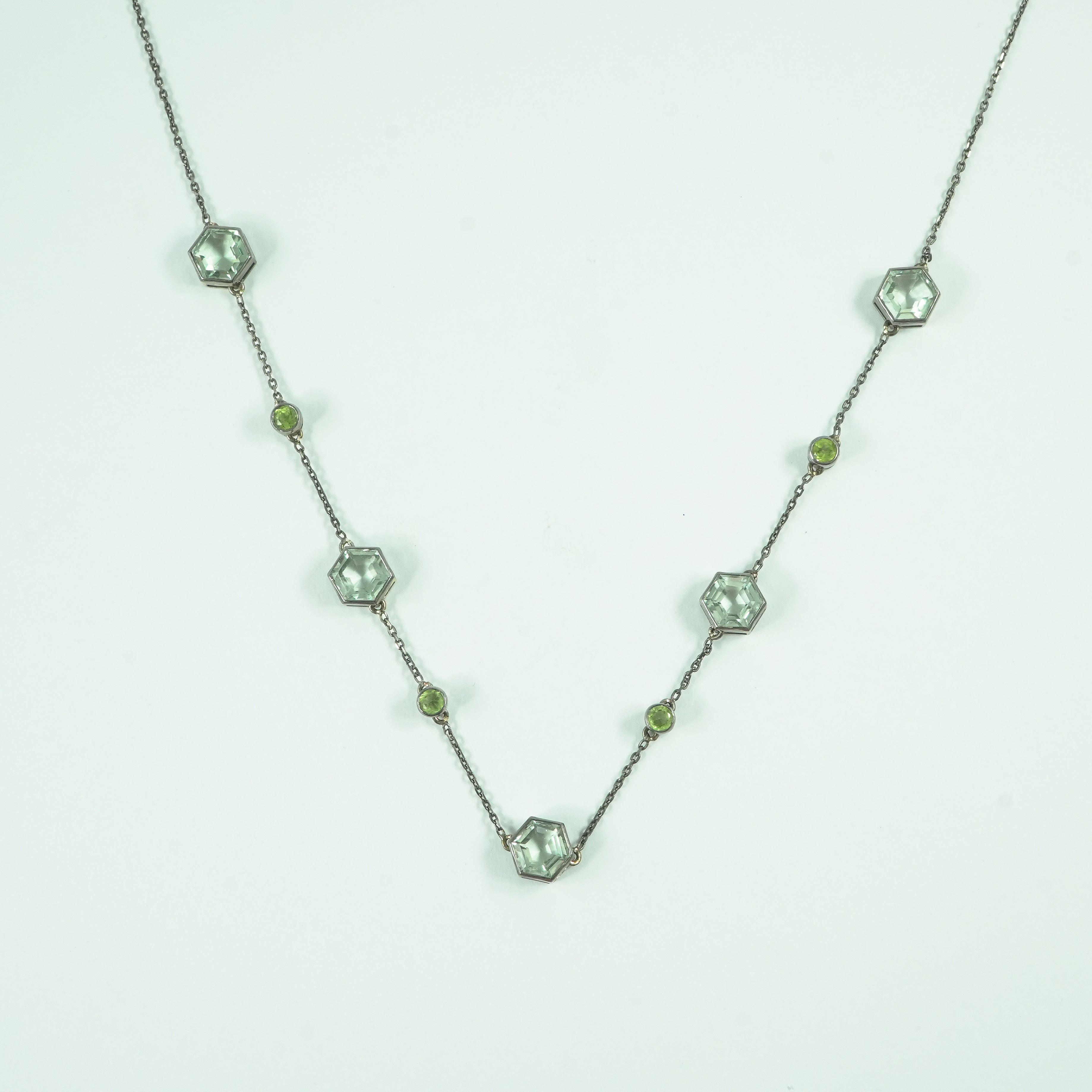 PRASIOLITE PERIDOT NECKLACE