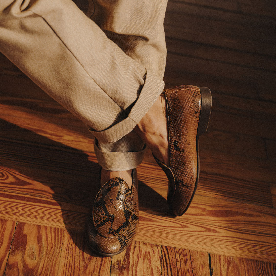 Men's Brown Snakeskin Milano Loafer