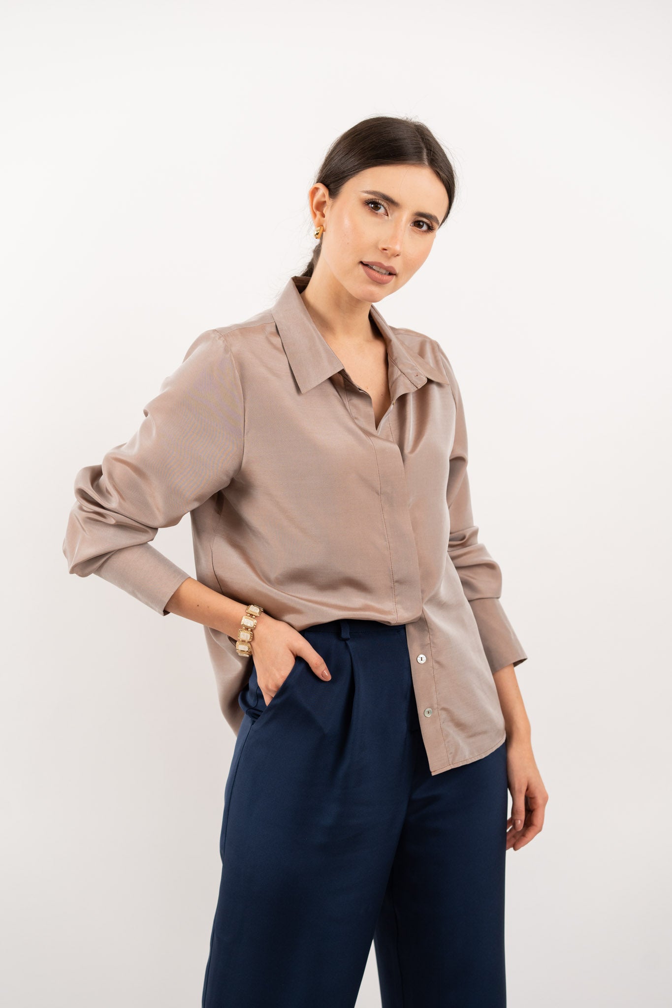 BRONZE SILK TOP