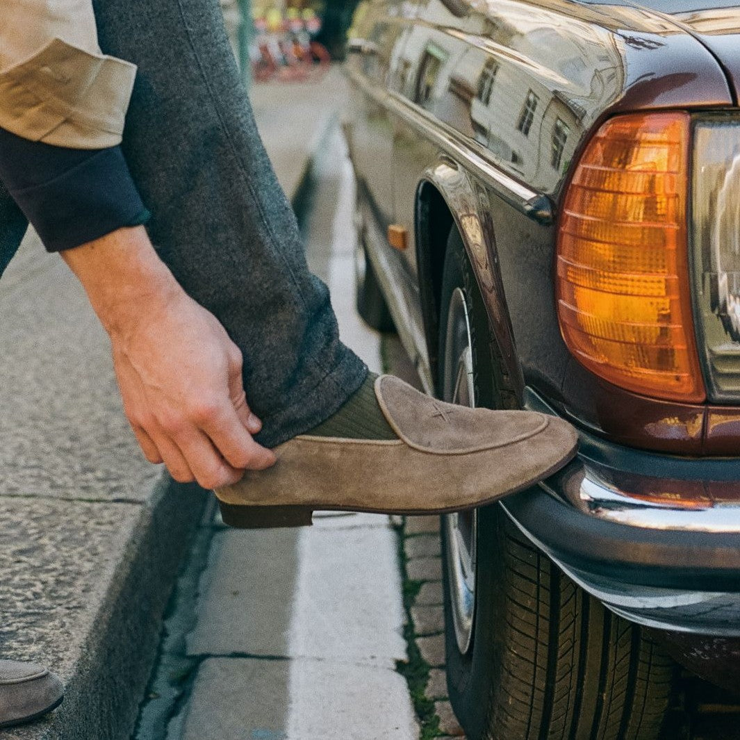 Ribbed Loop Sock - Olive