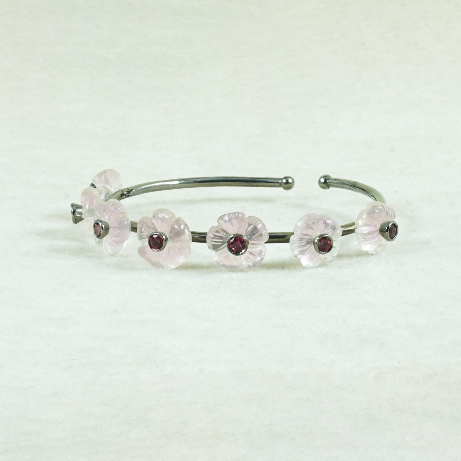 ROSE QUARTZ FLOWER BRACELET