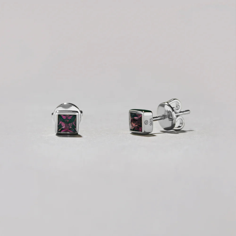 Garnet Square Stud