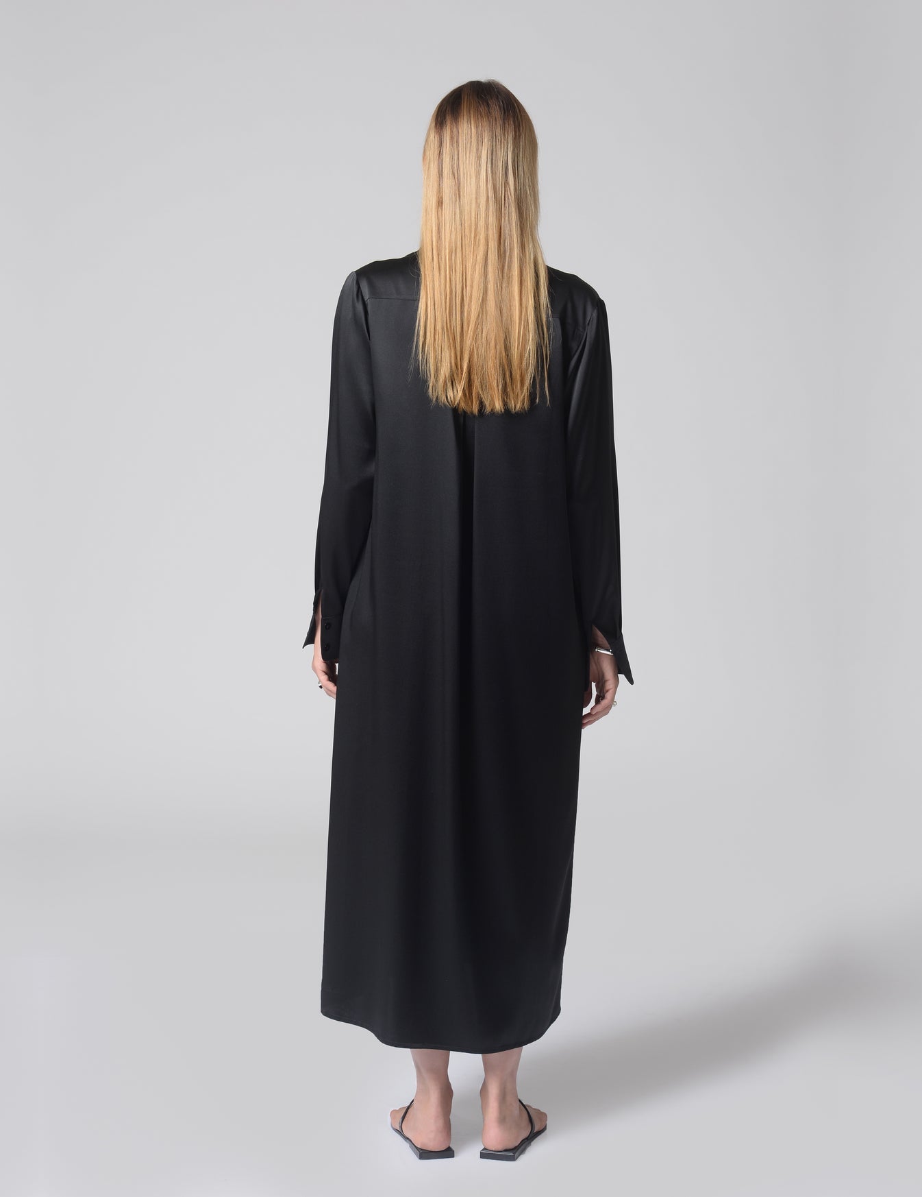 Satin Silk Shirt Dress KW