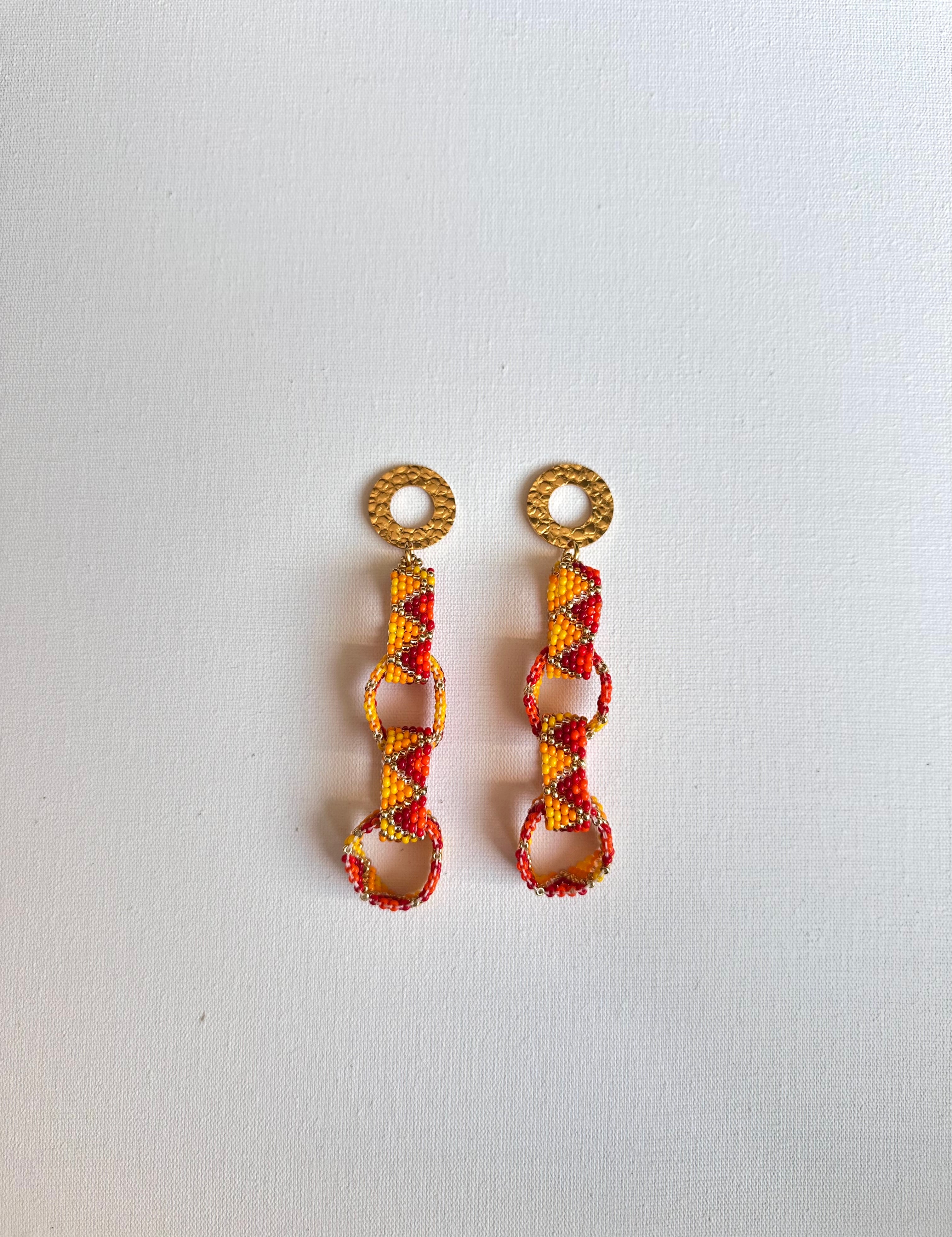 WORK OF THE BEADS LINK EARRINGS