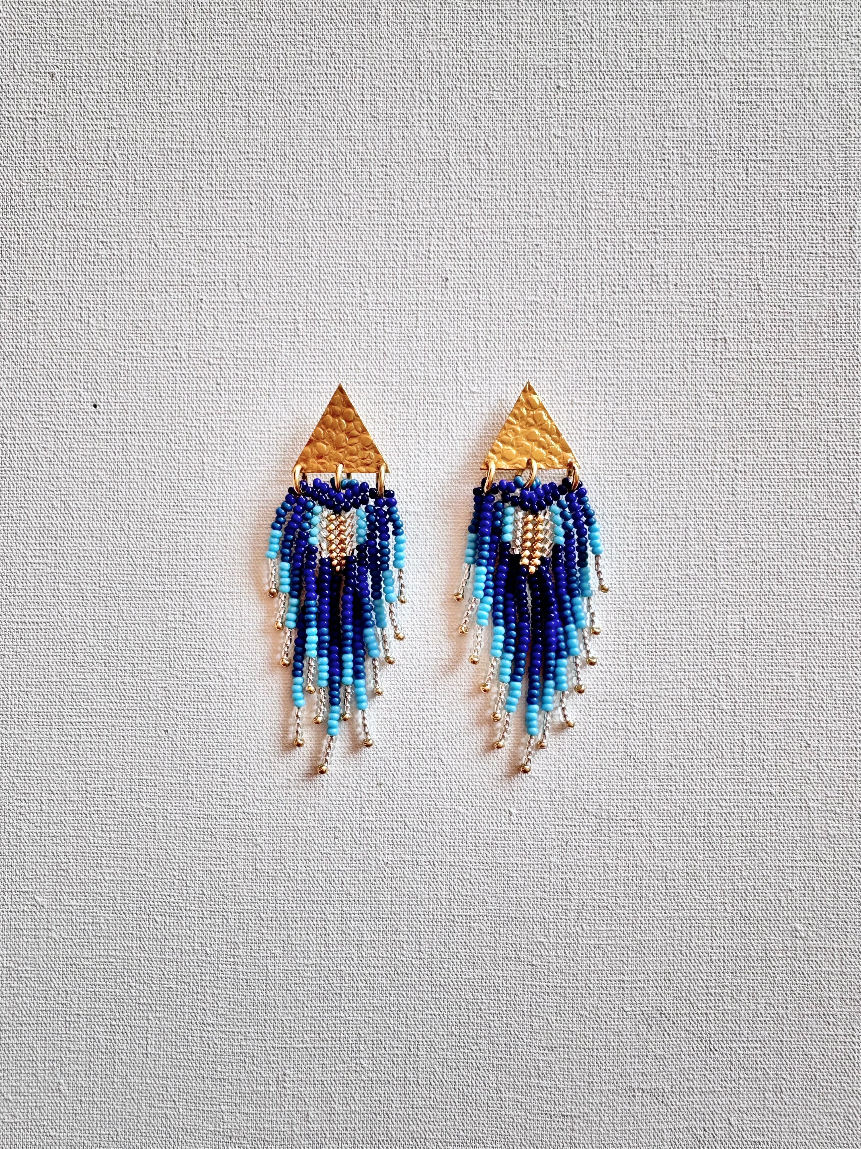 WORK OF THE BEADS FRINGED NECKERCHIEF EARRINGS