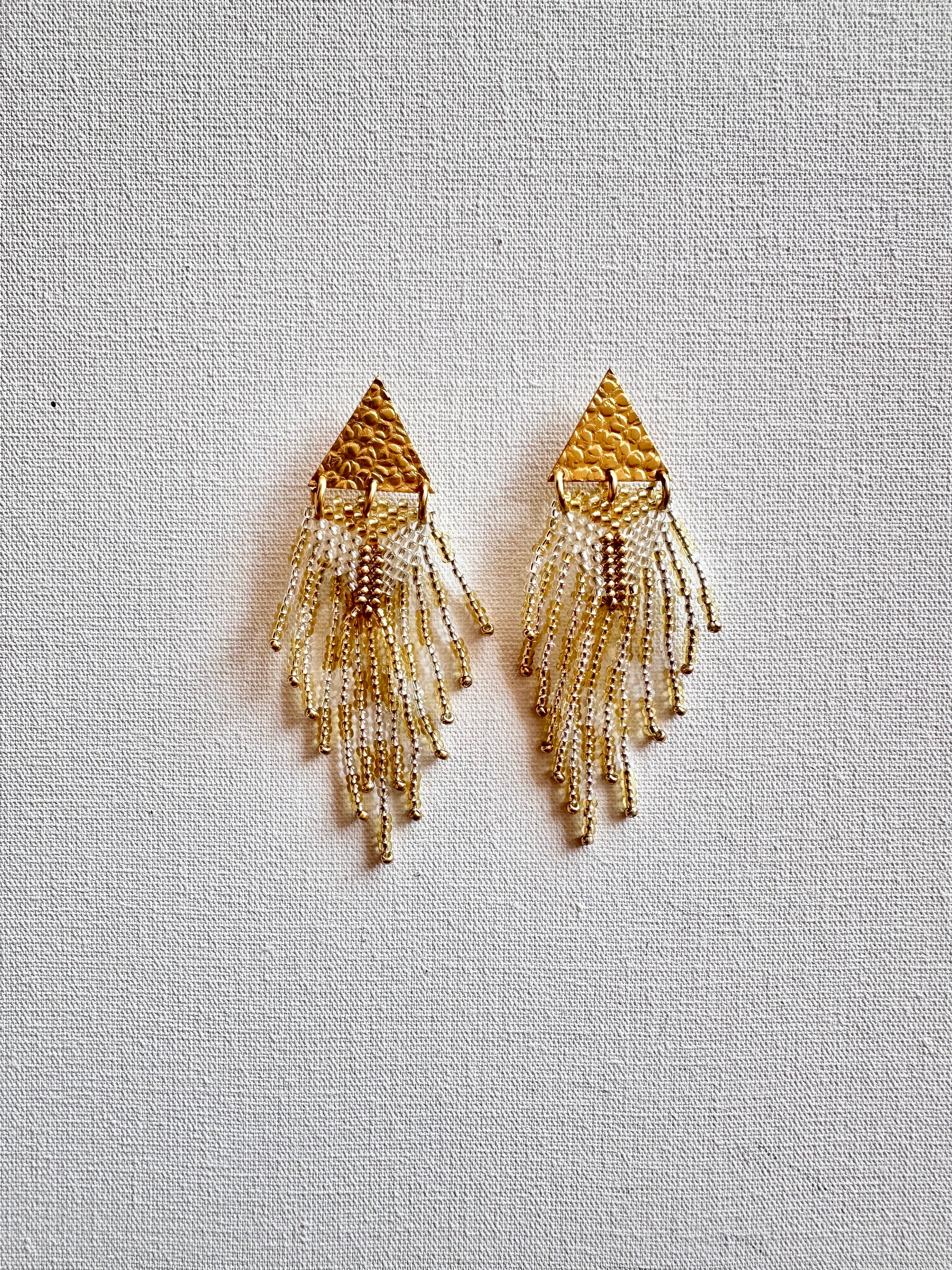 WORK OF THE BEADS FRINGED NECKERCHIEF EARRINGS