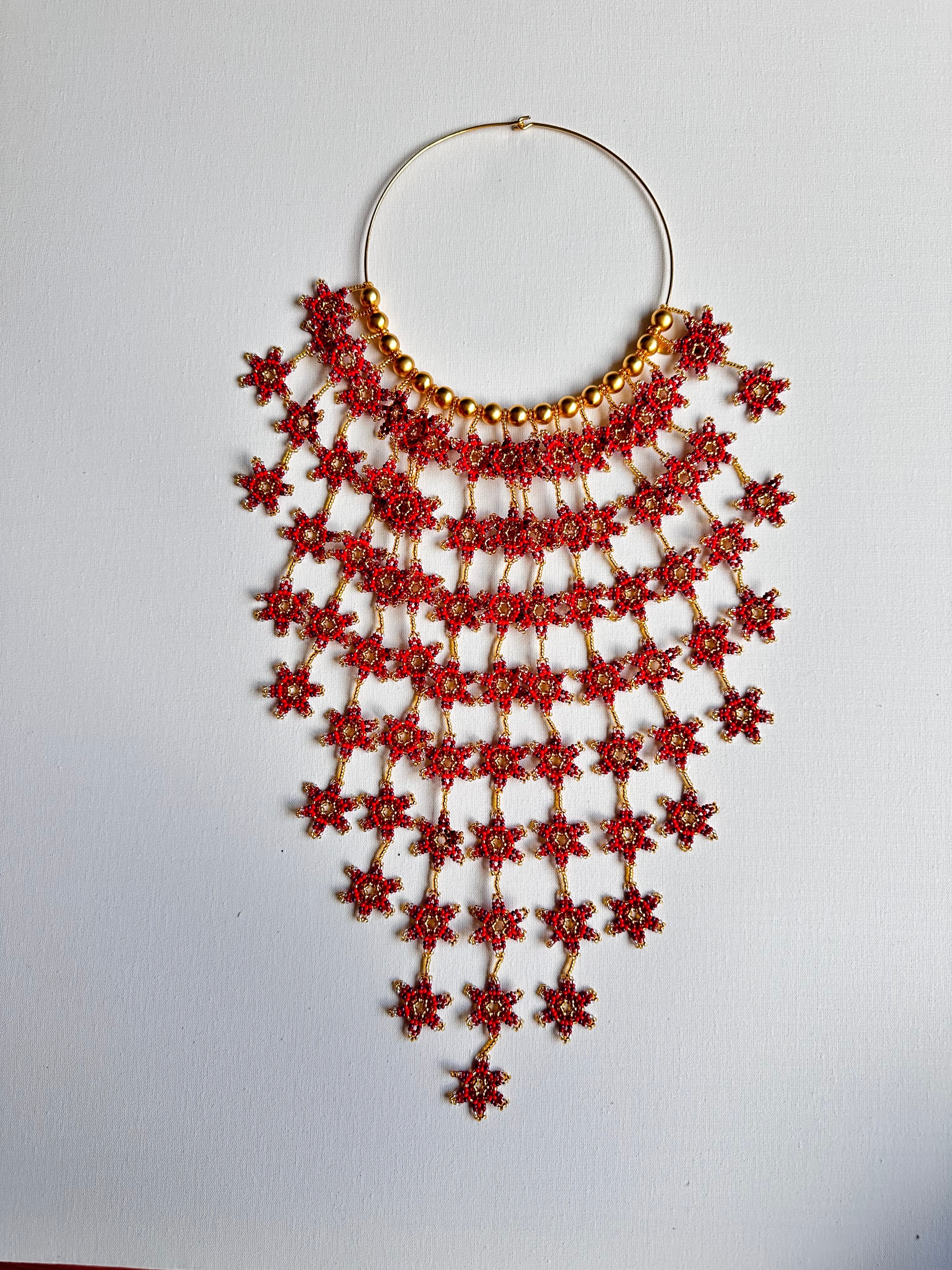 WORK OF THE BEADS NECKLACES WITH FLOWERS