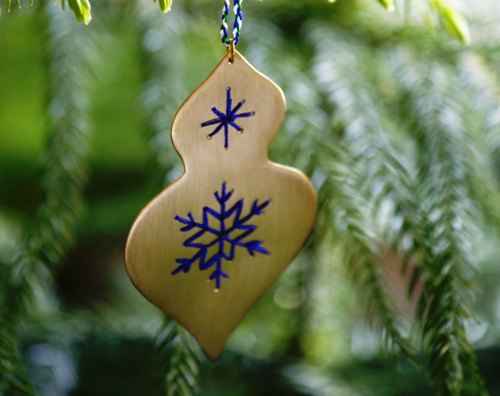 Embroidered Bauble Ornament
