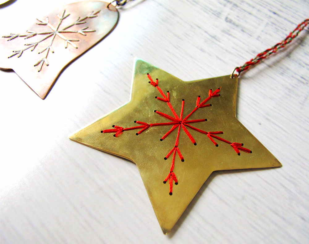 Embroidered Star Ornament
