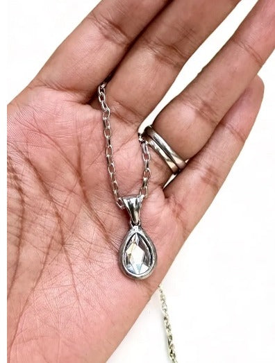 Marigold Necklace Silver Teardrop