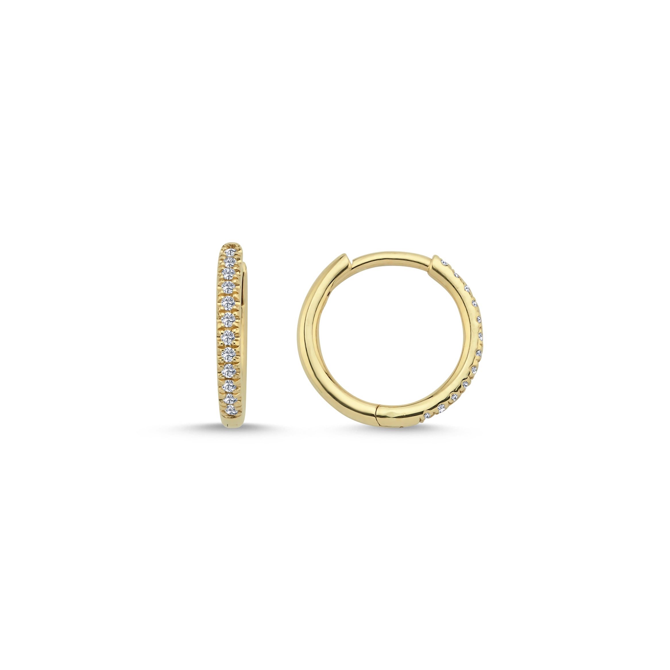 Celina Pavé Diamond Huggie Hoop Earrings