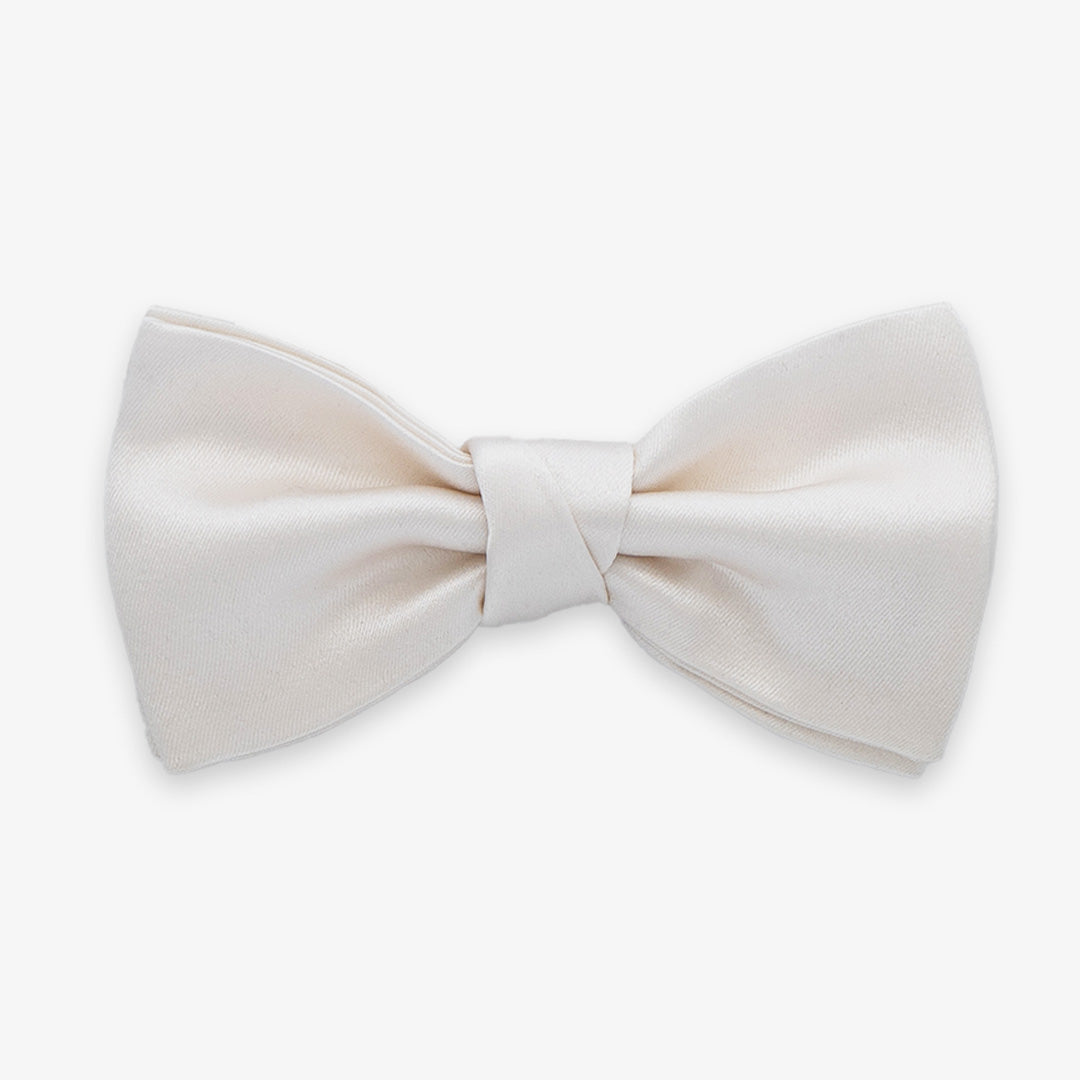 Classic Satin Bow Tie - Vintage White