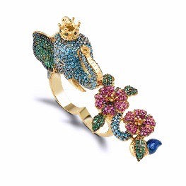 Star of The Depth Aqua Crystal Exotic Ring