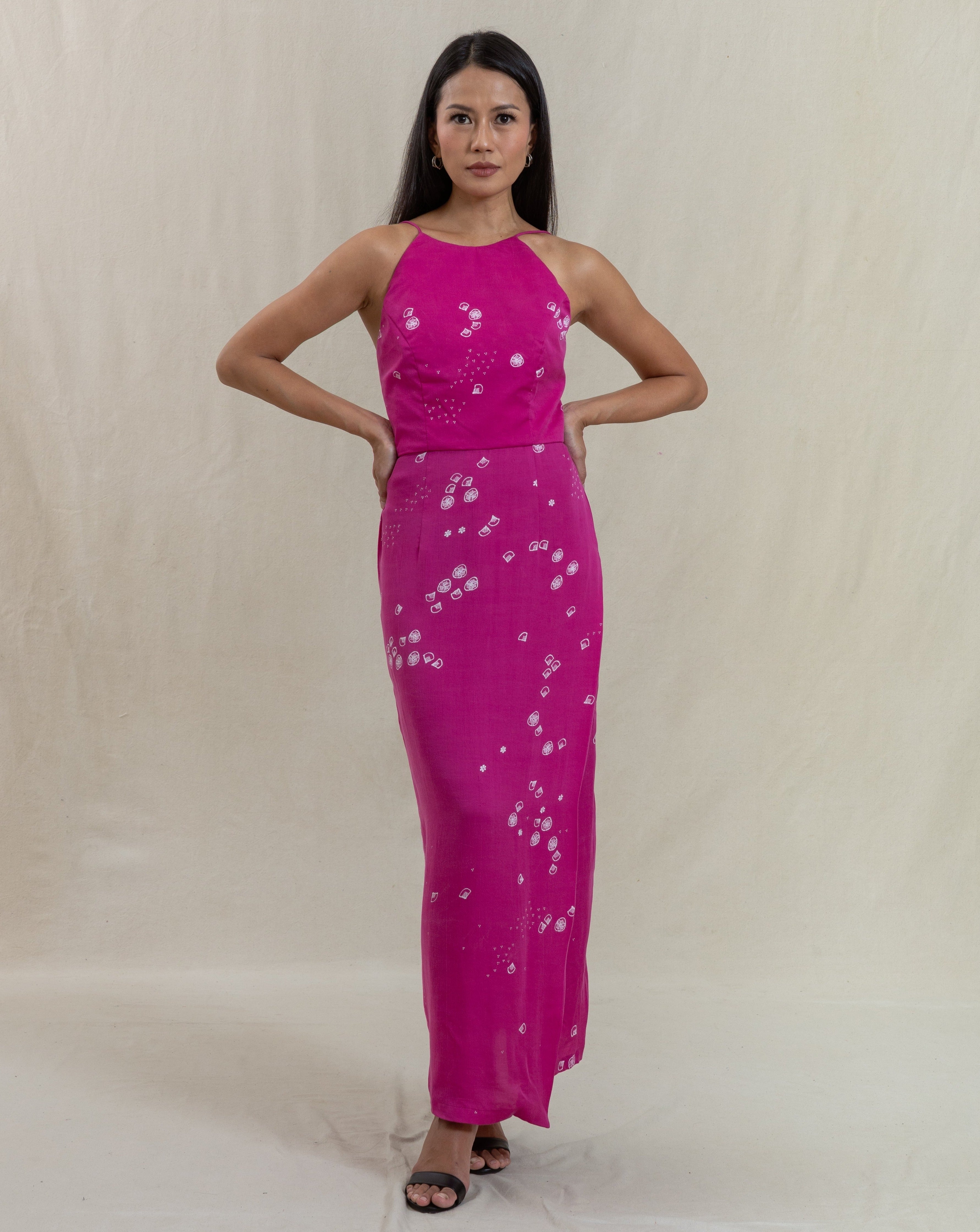 SERIBU BUNGA - Halter Dress - Sappan Pink - Tencel