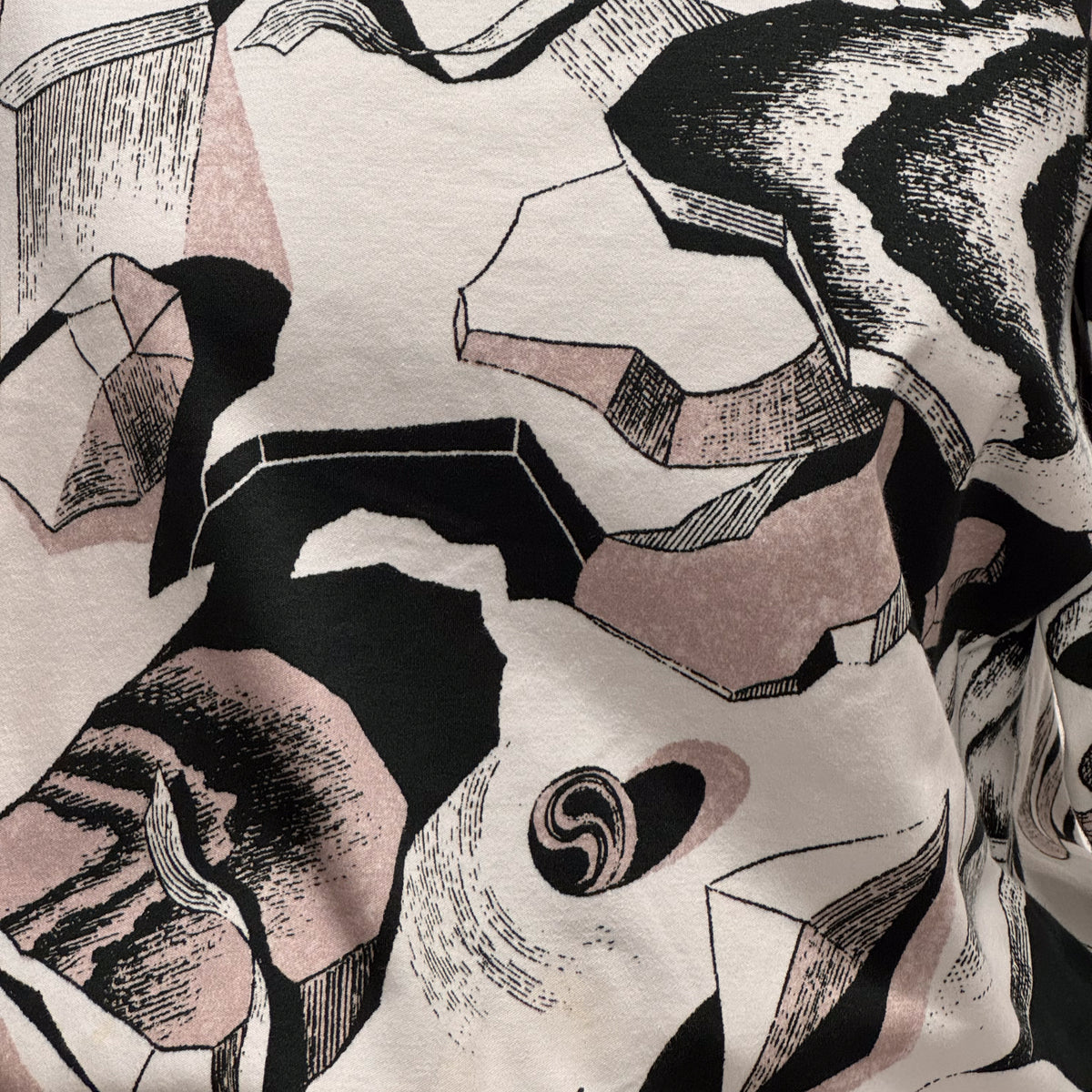 TINA COTTON JERSEY BLACK AND WHITE SURREALISM