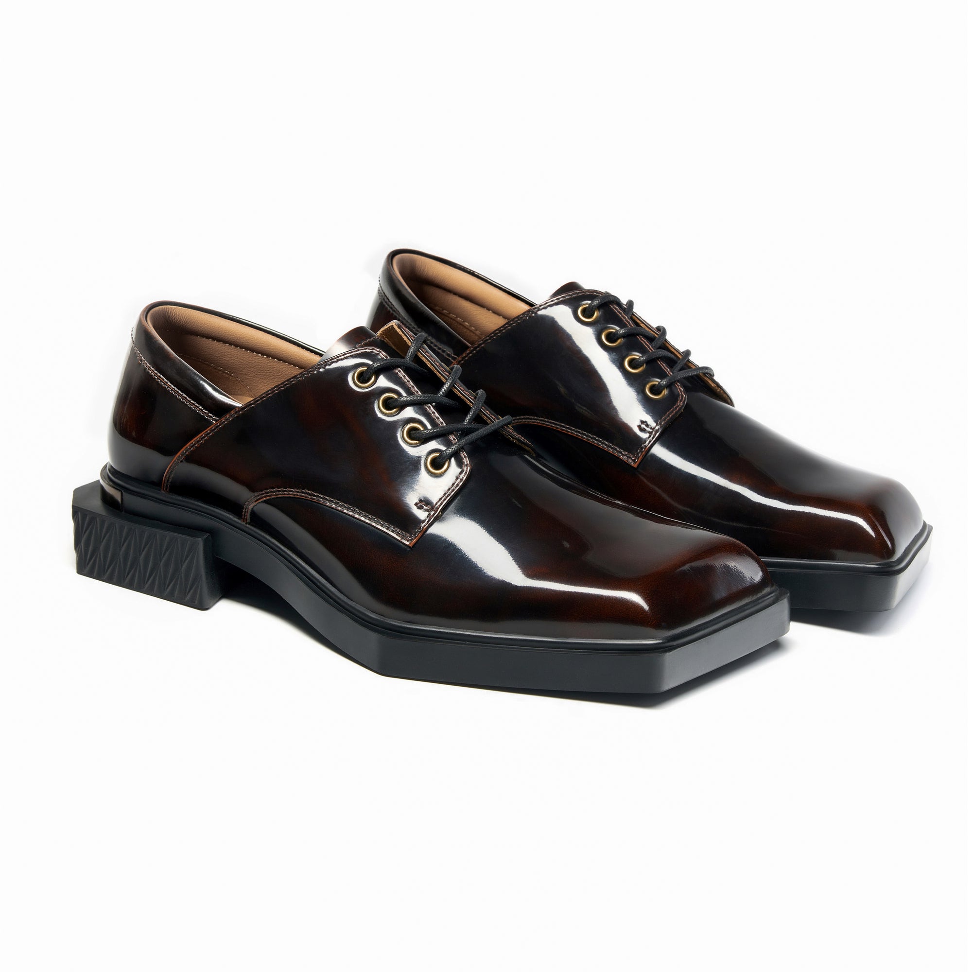 ADIEU BEING Leather Shoes in BURNT WOOD