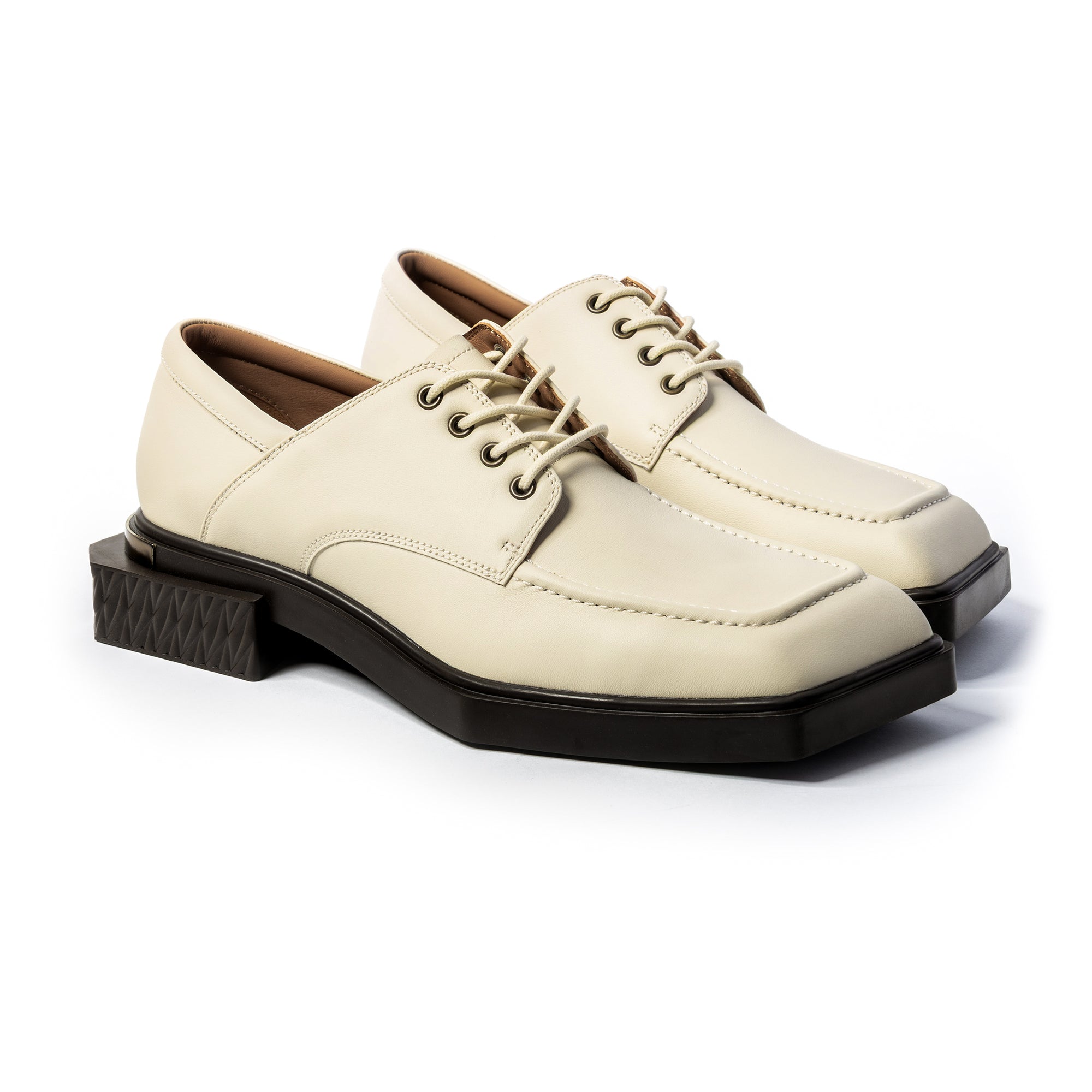 ADIEU BEING Leather Shoes in LIMESTONE