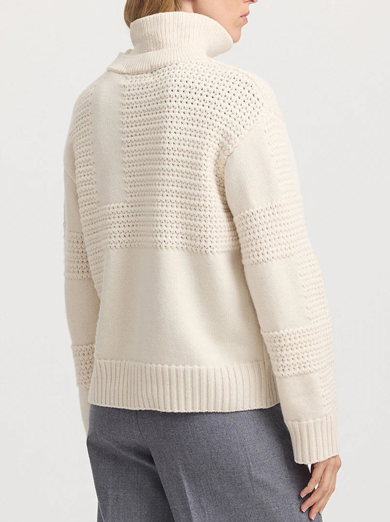TRLE- Texture Stitch Funnel Sweater
