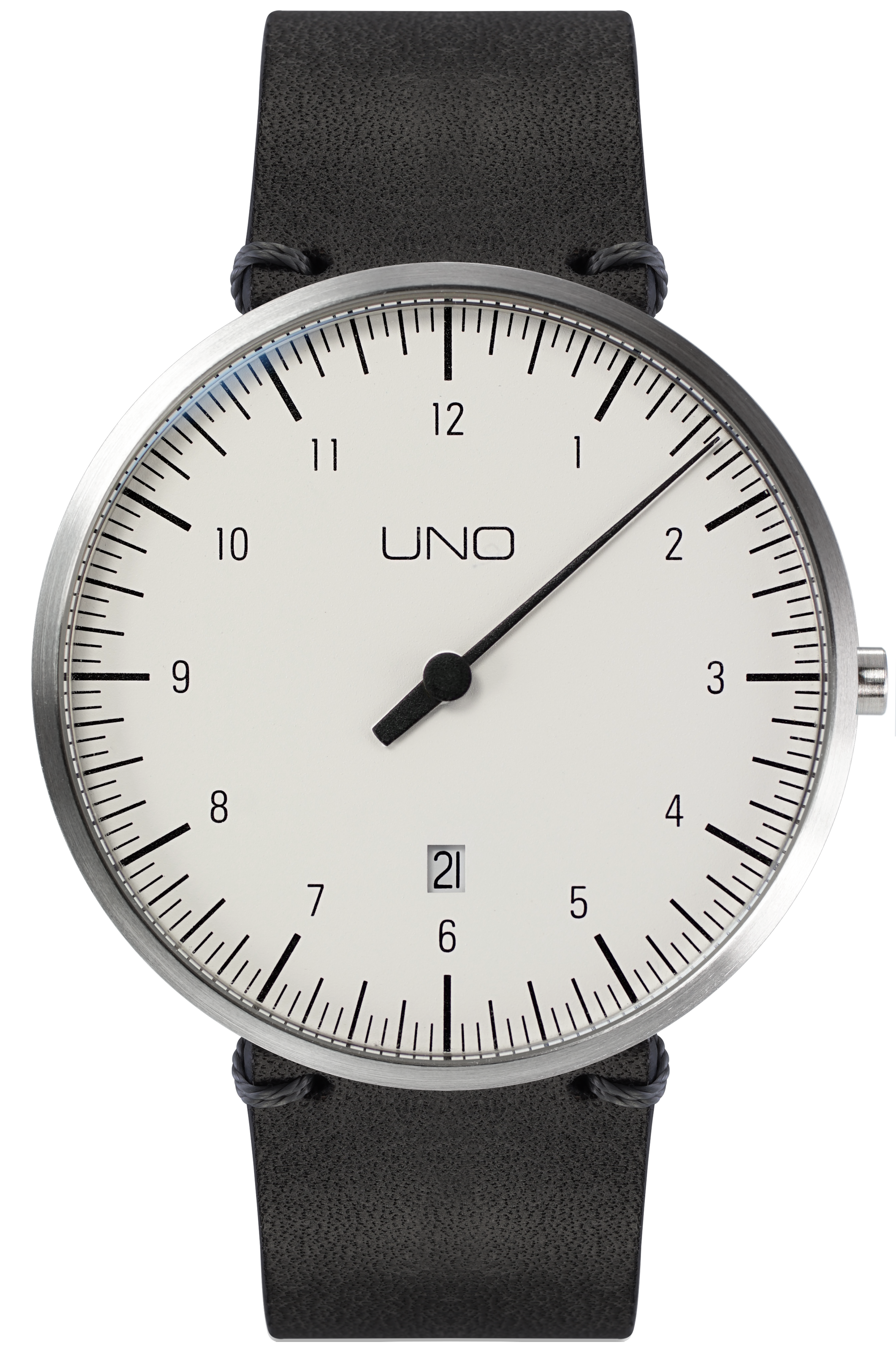 UNO Quartz white, 40mm Titanium organic leather strap