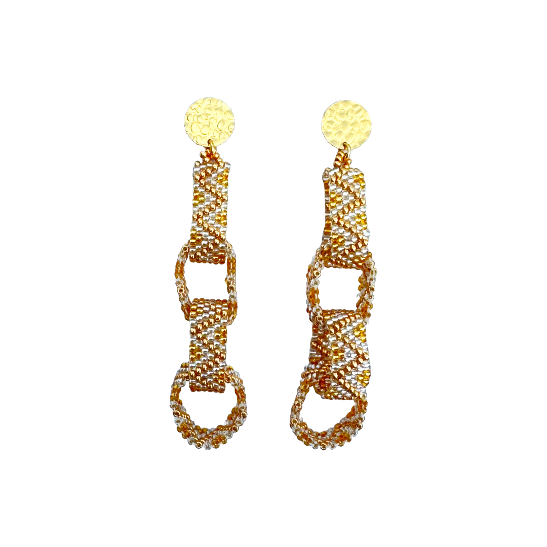 WORK OF THE BEADS LINK EARRINGS