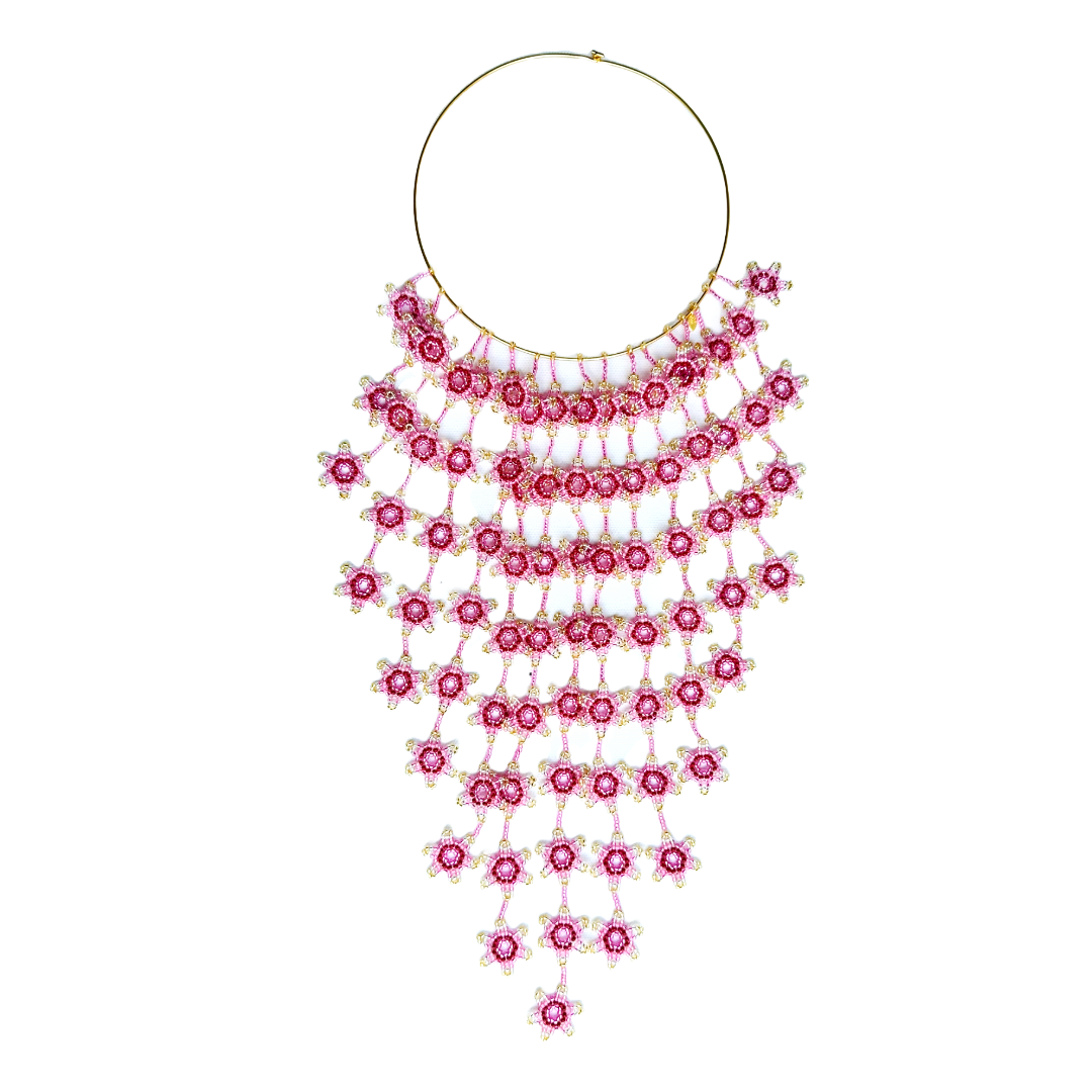 WORK OF THE BEADS NECKLACES WITH FLOWERS