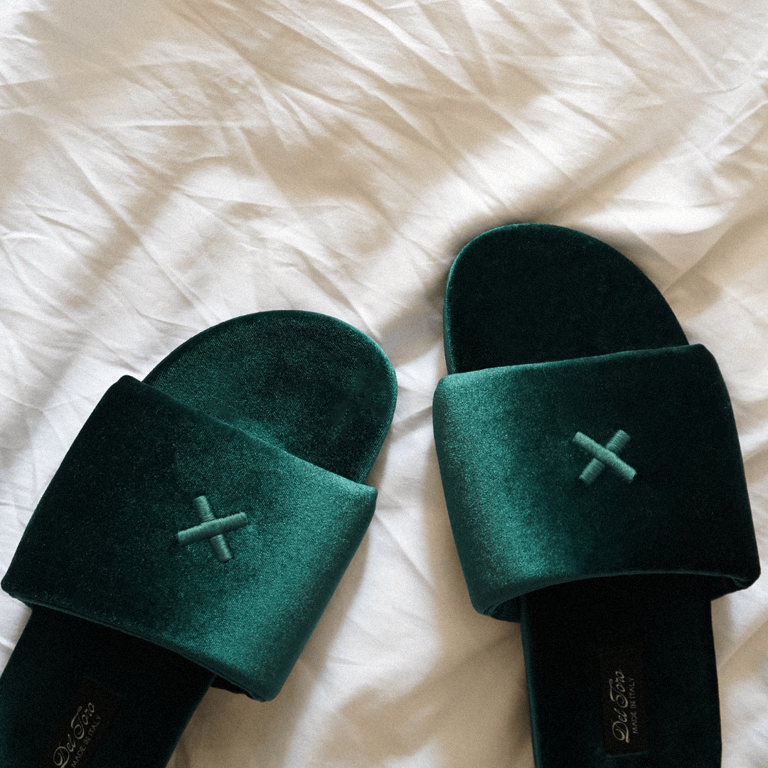 Men's Emerald Velvet House Slide