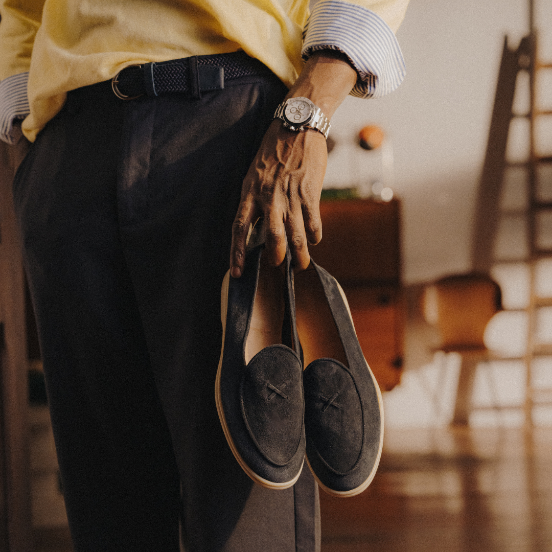 Men's Navy Suede Viaggio Loafer