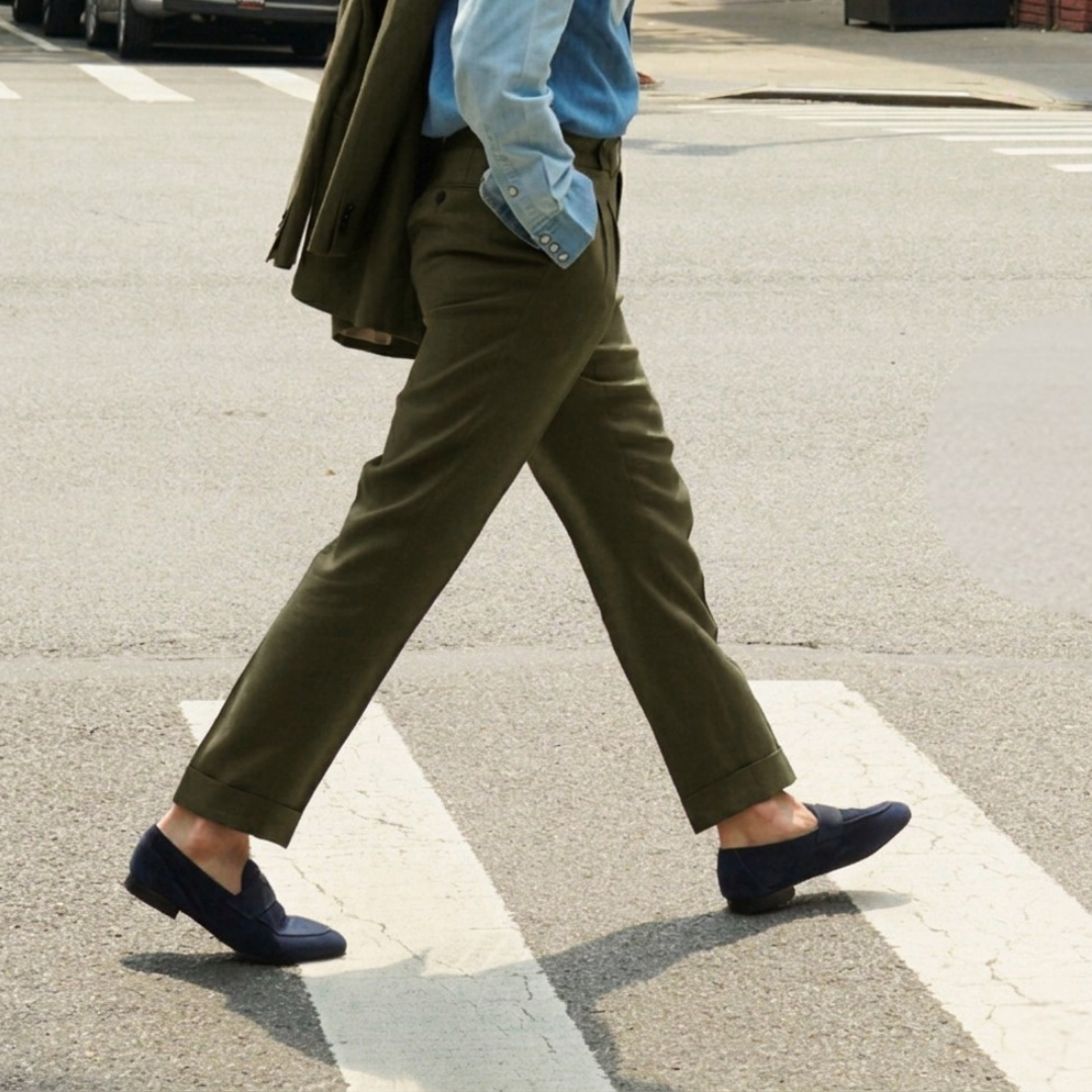 Men's Navy Suede Centesimo