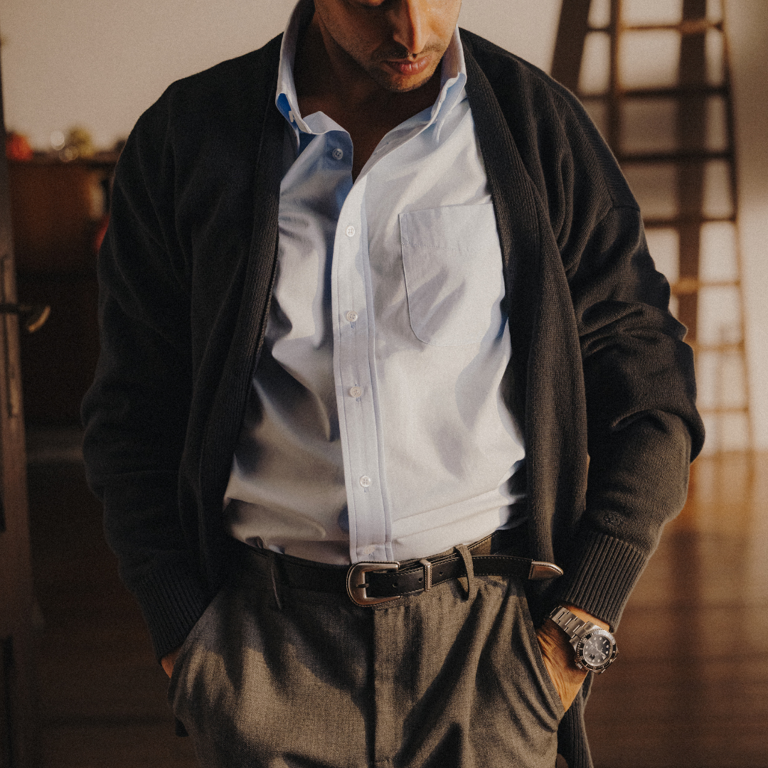 Men's Vintage Fit Cardigan - Solid Navy