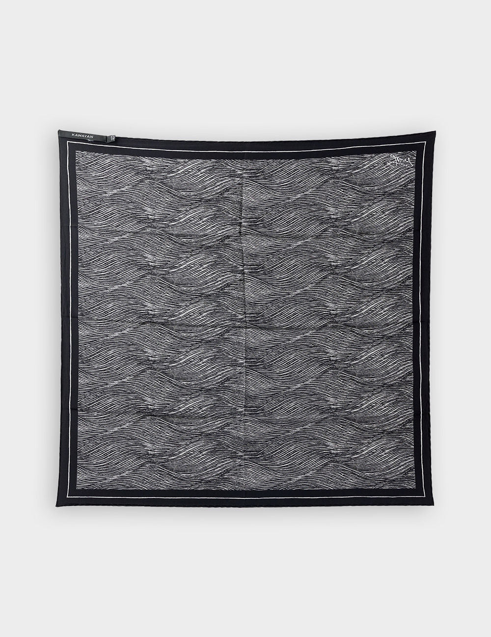 Wavy Print Silk Scarf KW