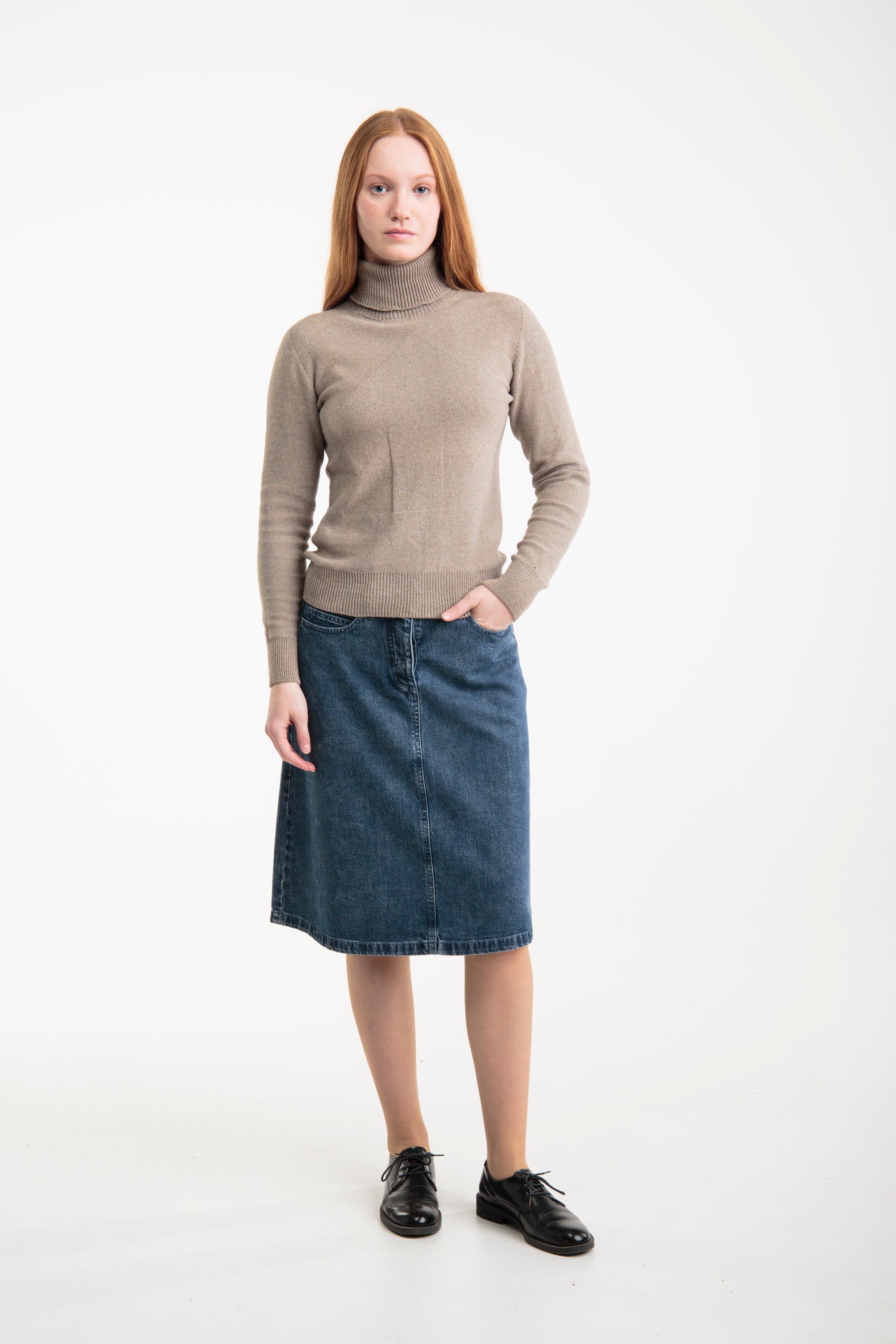 Seamless turtleneck sweater for women